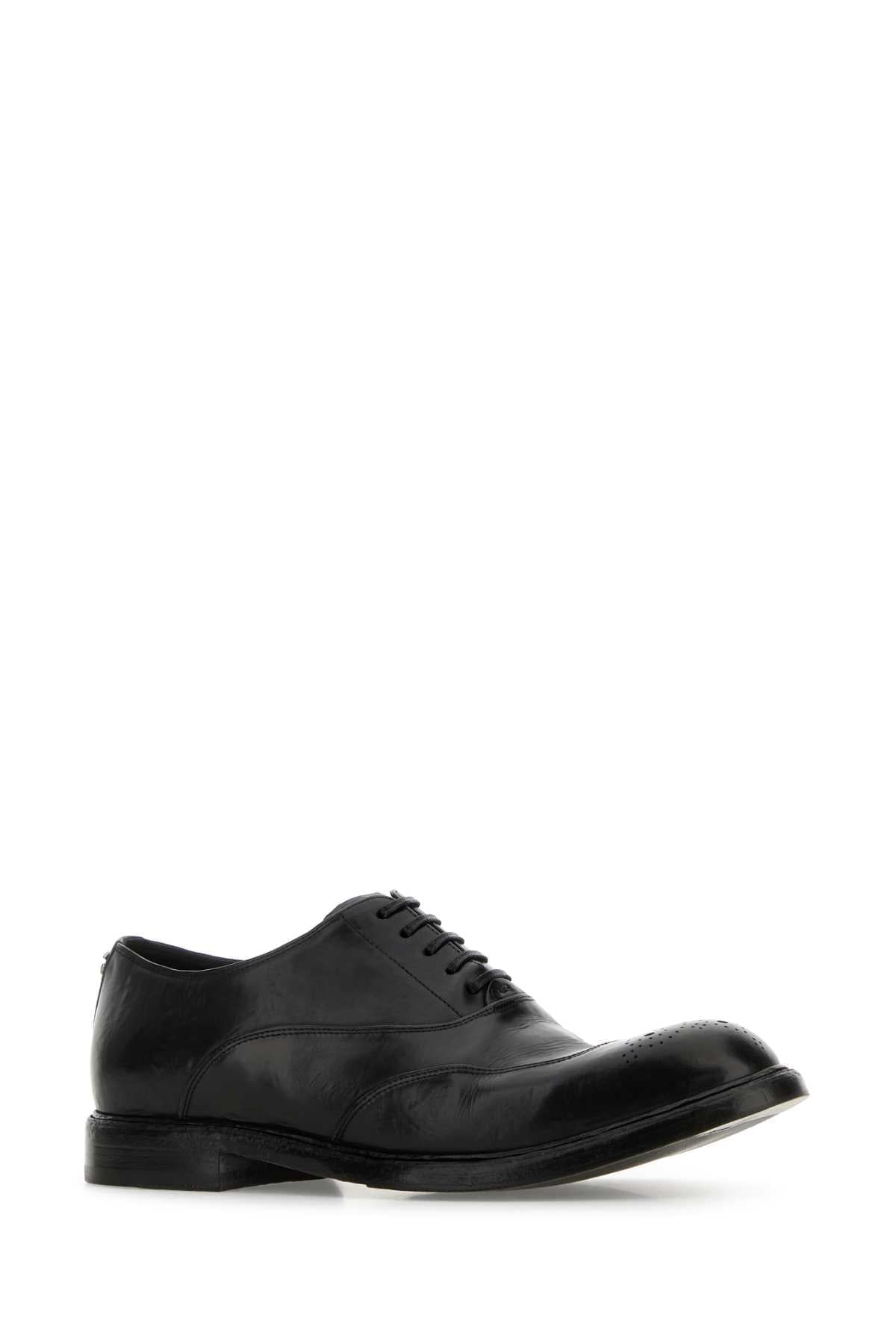 Dolce & Gabbana Men Black Leather Marsala Lace-Up Shoes DOLCE & GABBANA