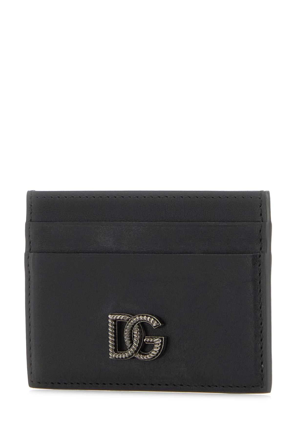 Dolce & Gabbana Men Black Leather Card Holder DOLCE & GABBANA