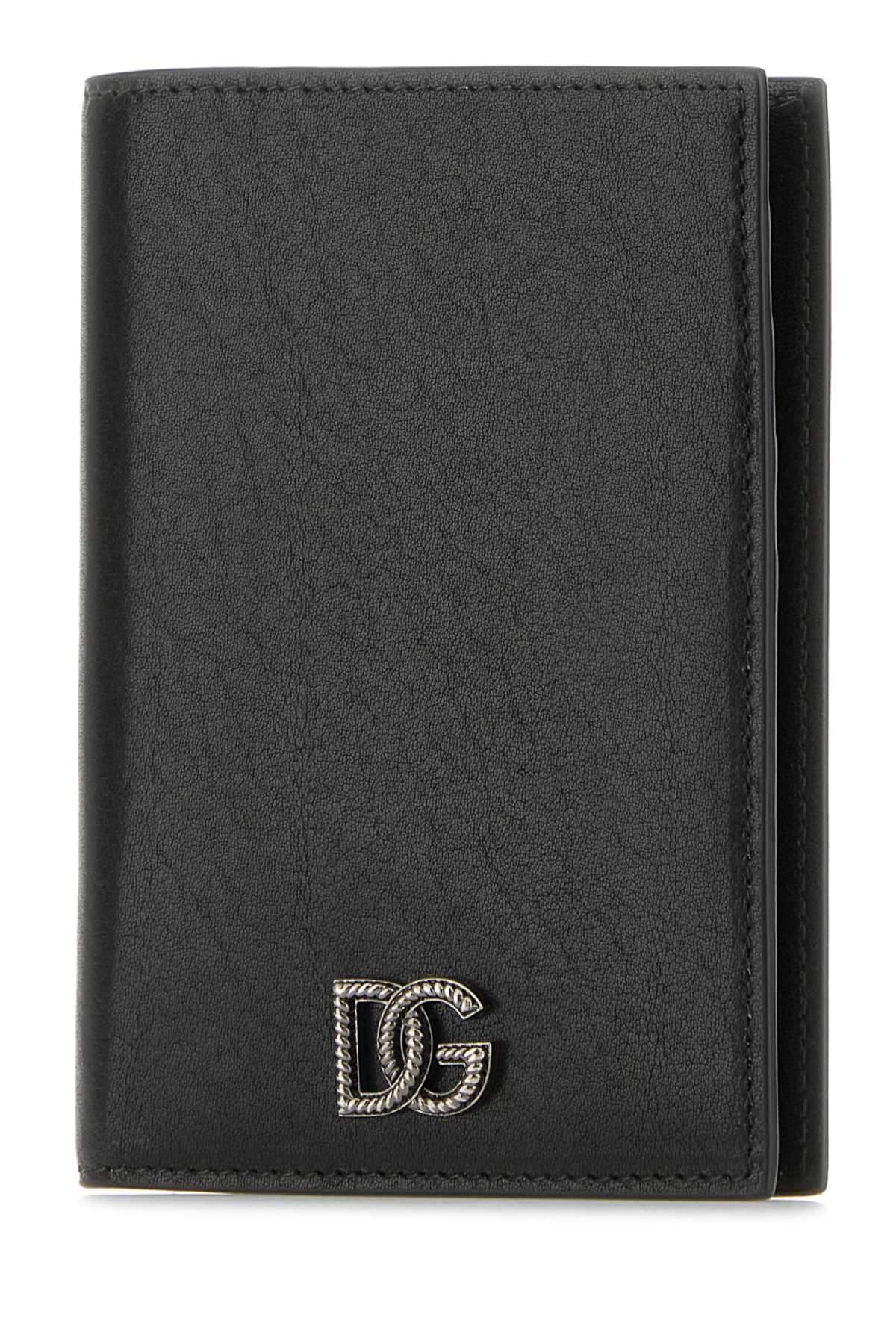 Dolce & Gabbana Men Black Leather Passport Holder DOLCE & GABBANA