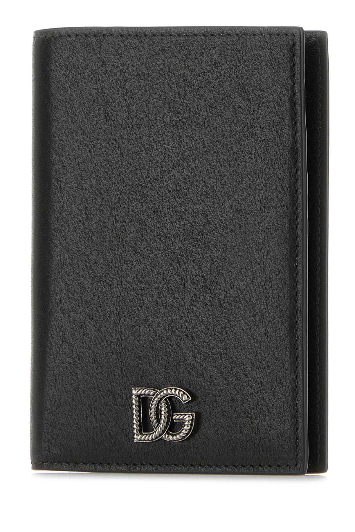 Dolce & Gabbana Men Black Leather Passport Holder DOLCE & GABBANA