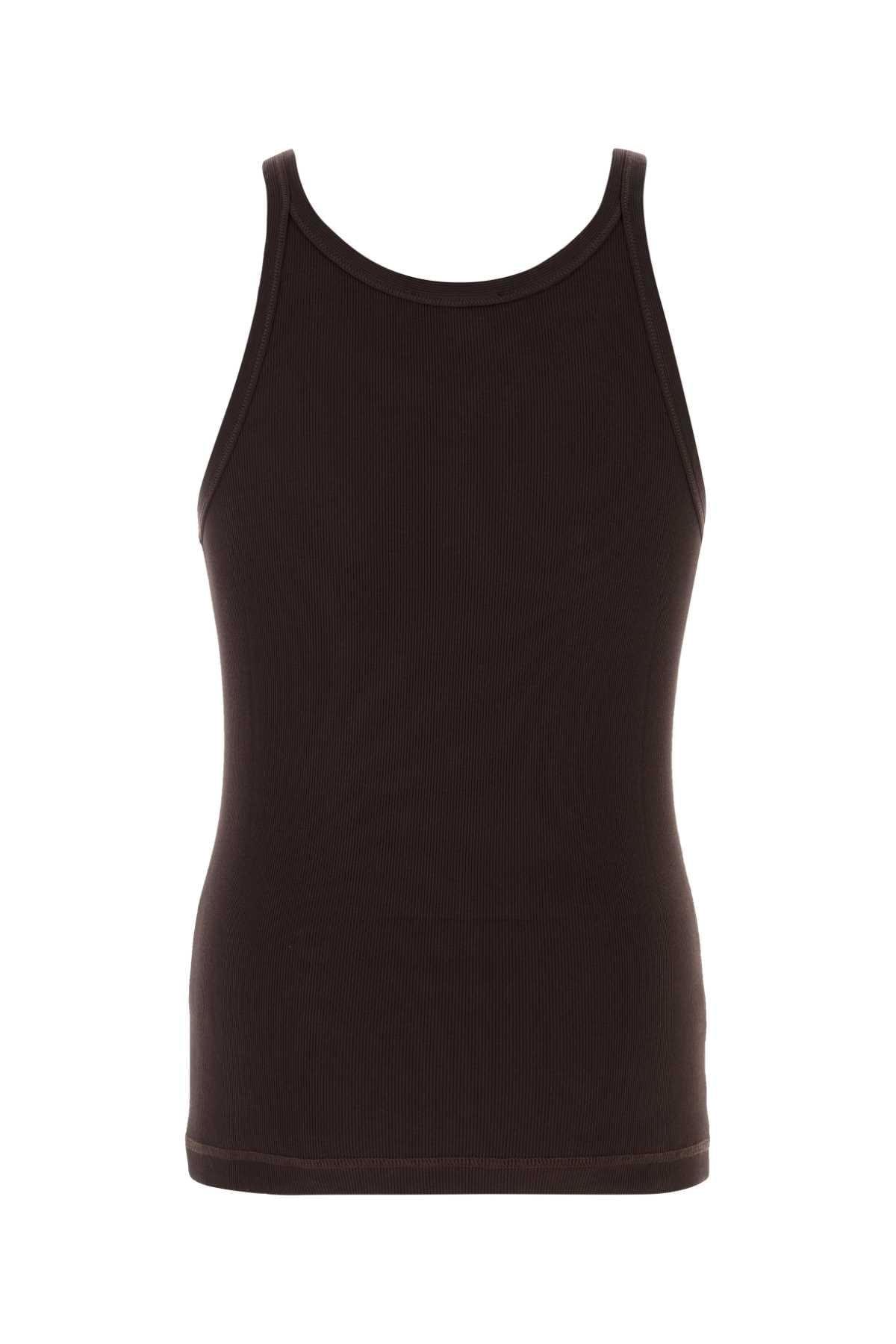 Dolce & Gabbana Men Chocolate Cotton Tank Top DOLCE & GABBANA