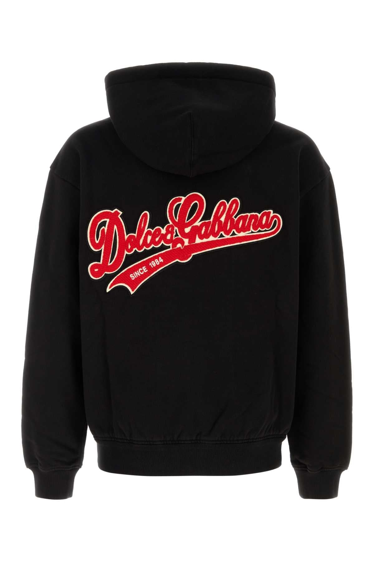 Dolce & Gabbana Men Black Cotton Sweatshirt DOLCE & GABBANA