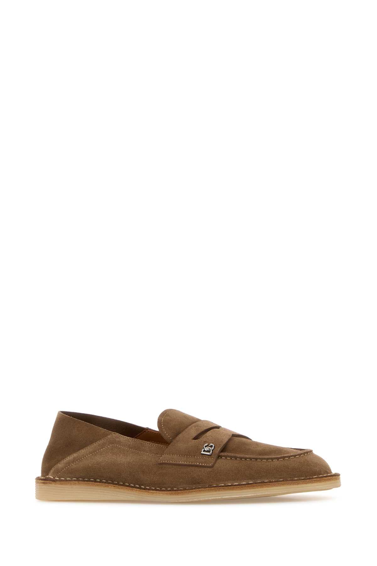 Dolce & Gabbana Men Brown Suede Loafers DOLCE & GABBANA