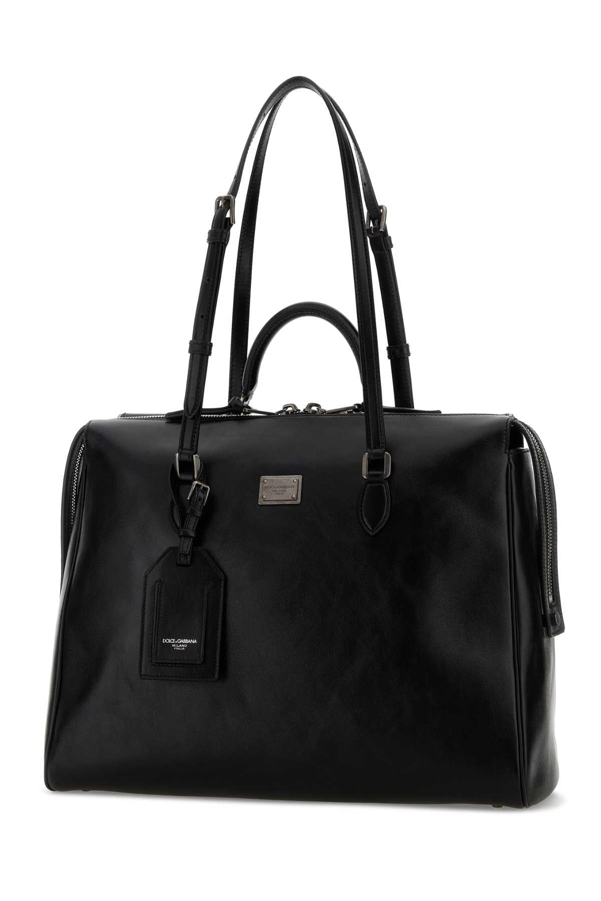 Dolce & Gabbana Men Black Leather Vittoria Shopping Bag DOLCE & GABBANA