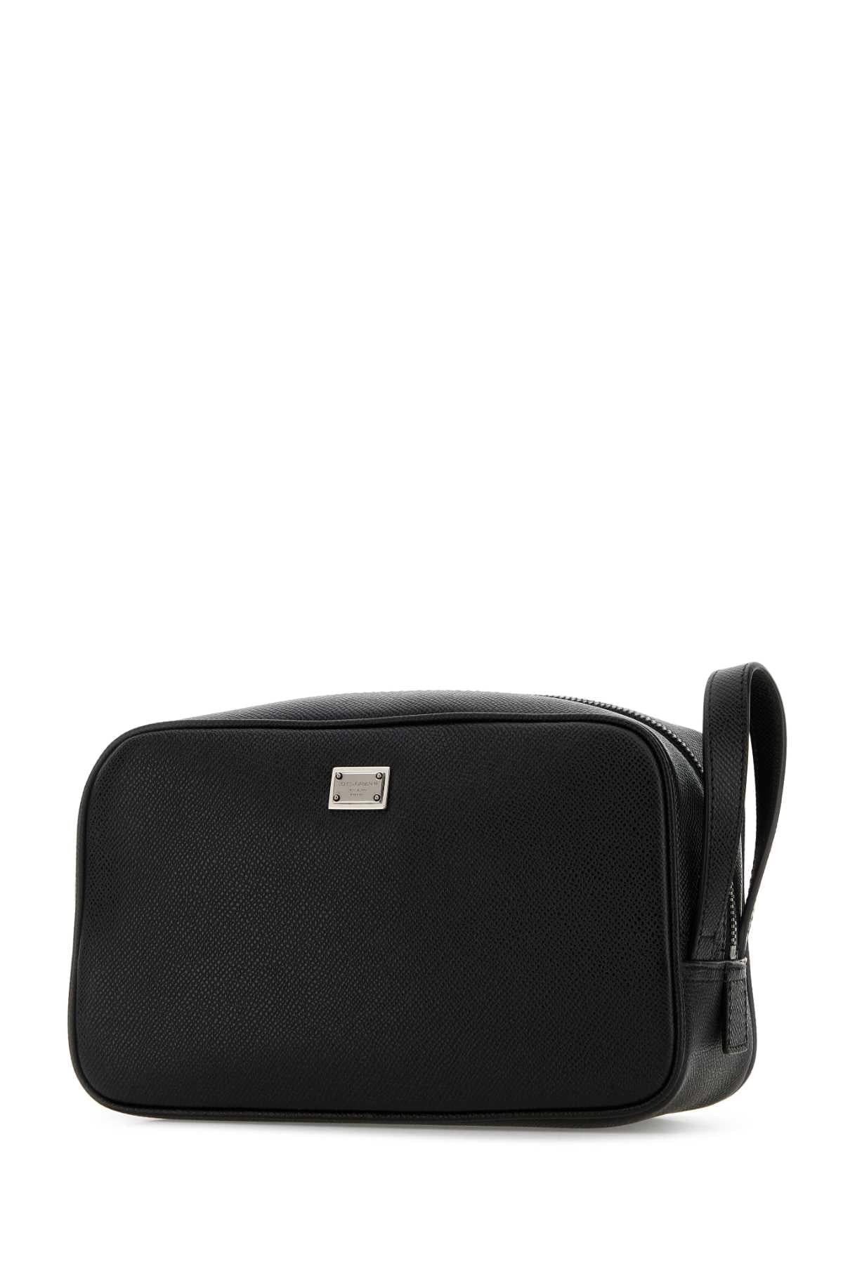 Dolce & Gabbana Men Black Leather Beauty Case