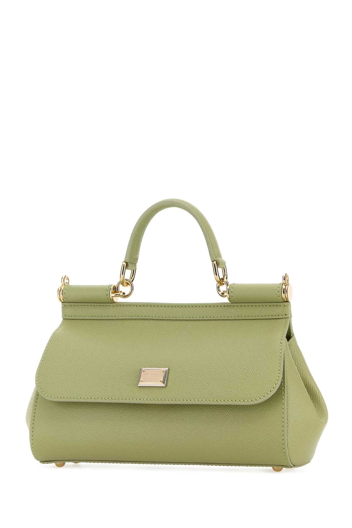 Dolce & Gabbana Women Pastel Green Leather Medium Sicily Handbag DOLCE & GABBANA