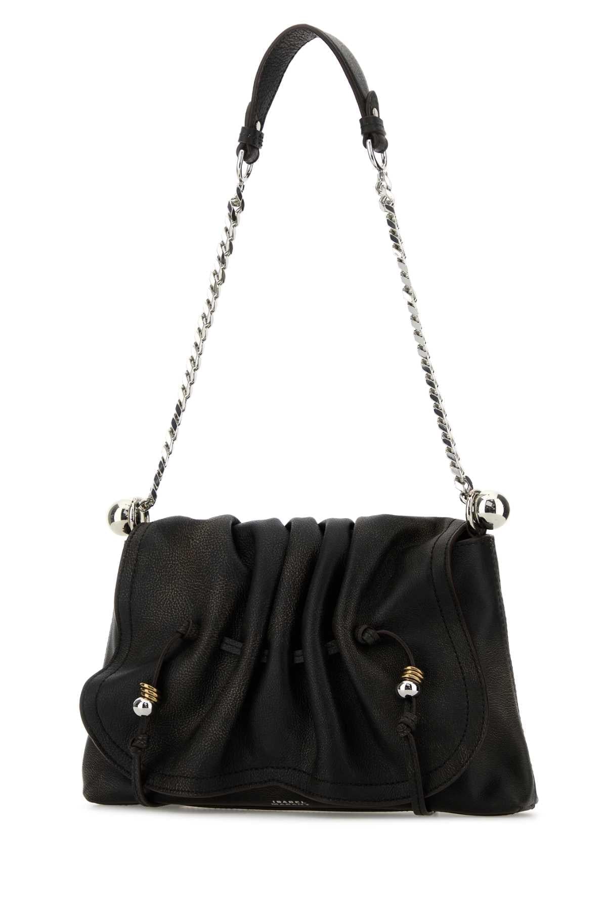 Isabel Marant Women Dark Brown Leather Bolton Shoulder Bag ISABEL MARANT