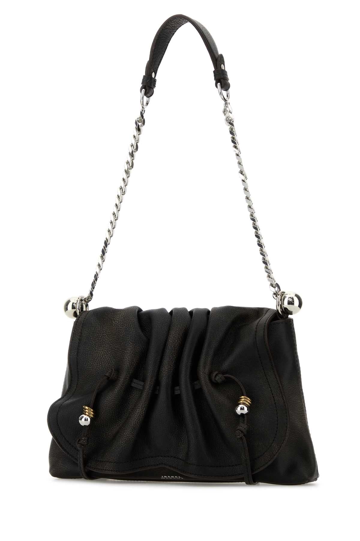 Isabel Marant Women Dark Brown Leather Bolton Shoulder Bag ISABEL MARANT