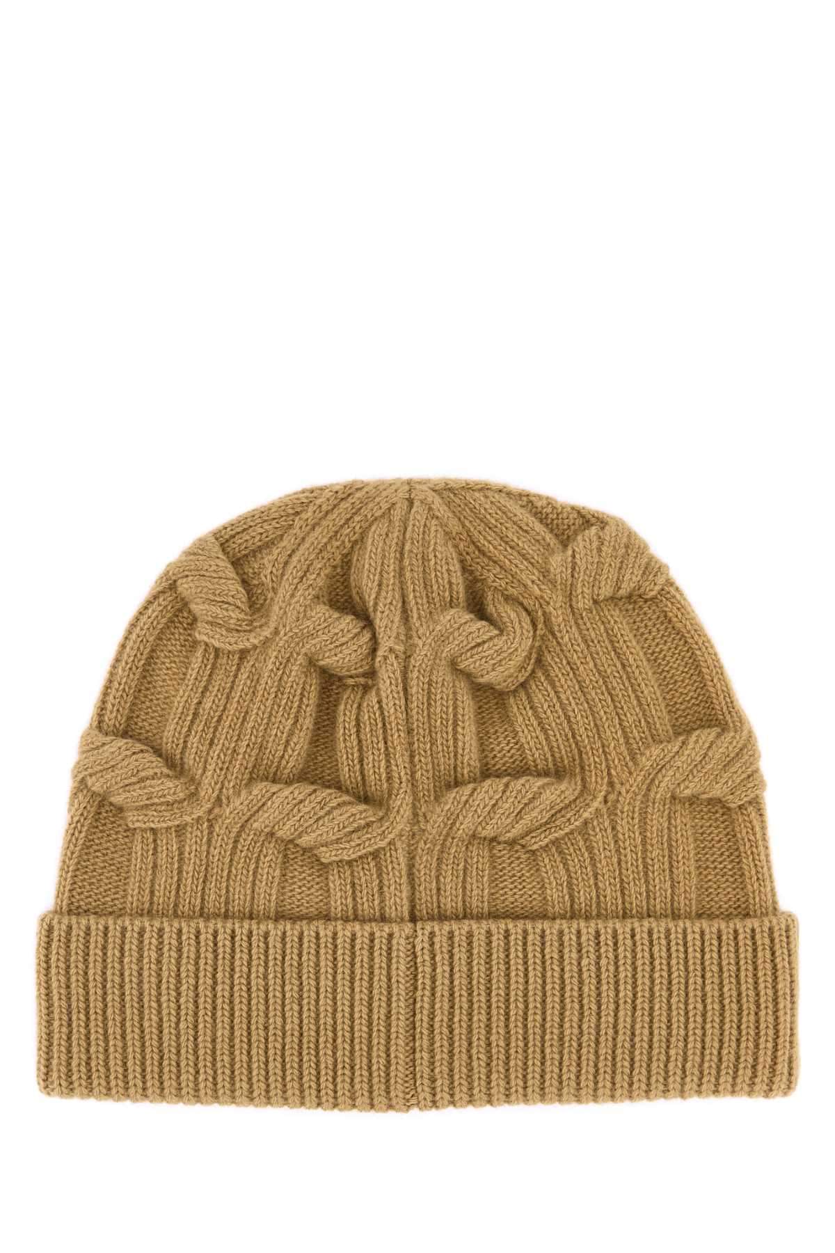 Stella Mccartney Women Camel Wool Beanie Hat STELLA MCCARTNEY