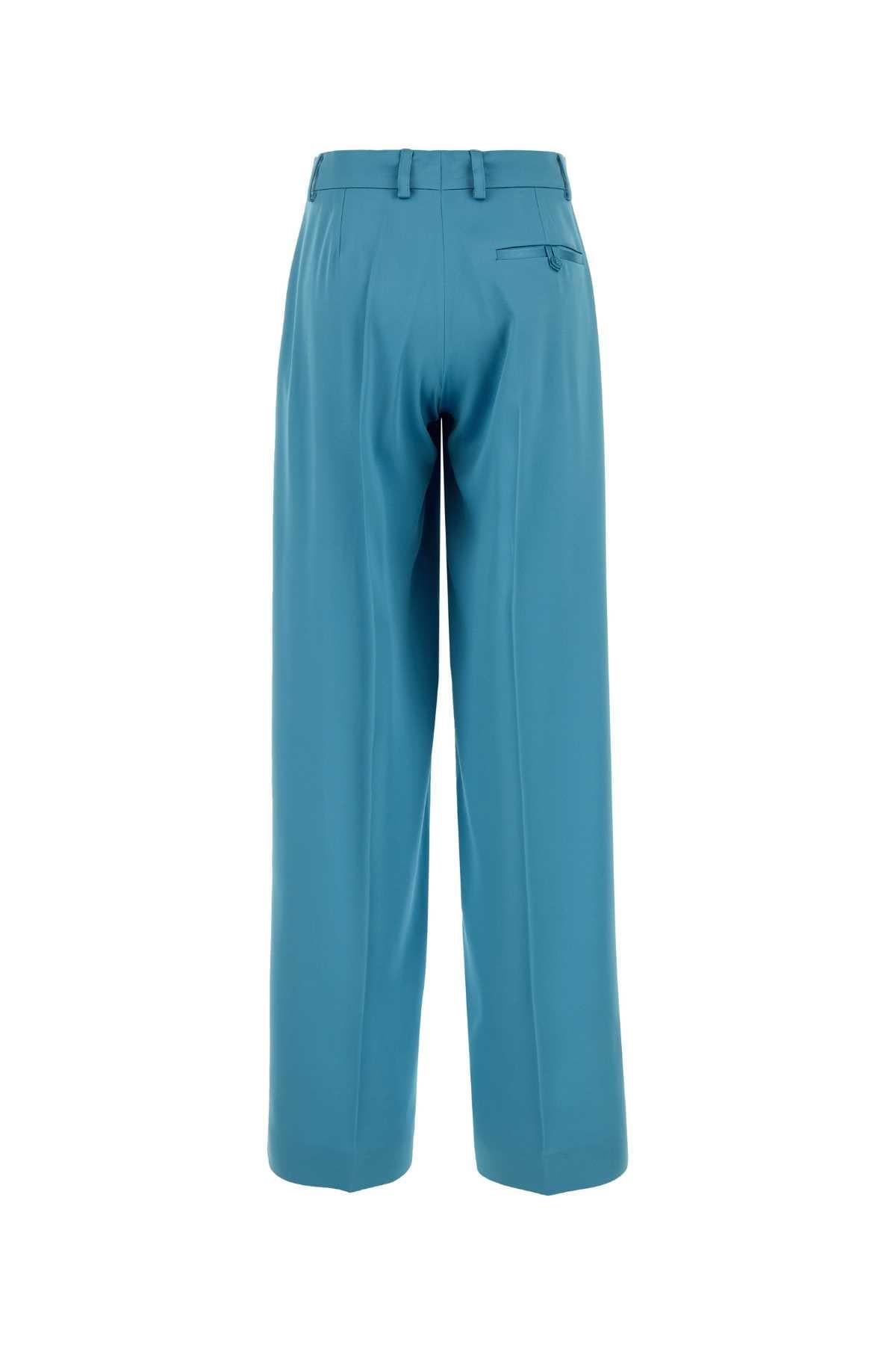 Stella Mccartney Women Light-Blue Satin Wide-Leg Pant STELLA MCCARTNEY