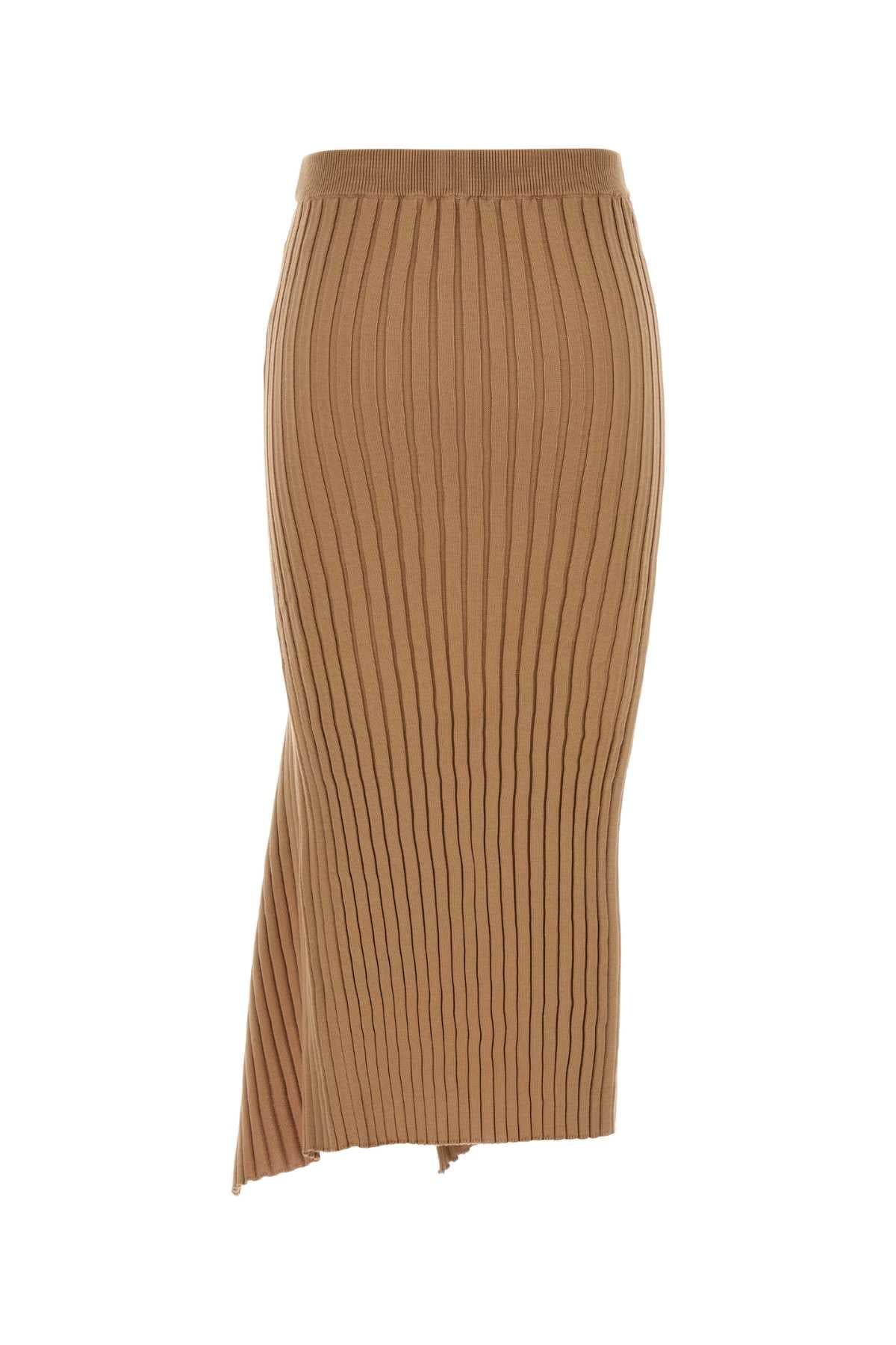Stella Mccartney Women Camel Cotton Skirt STELLA MCCARTNEY