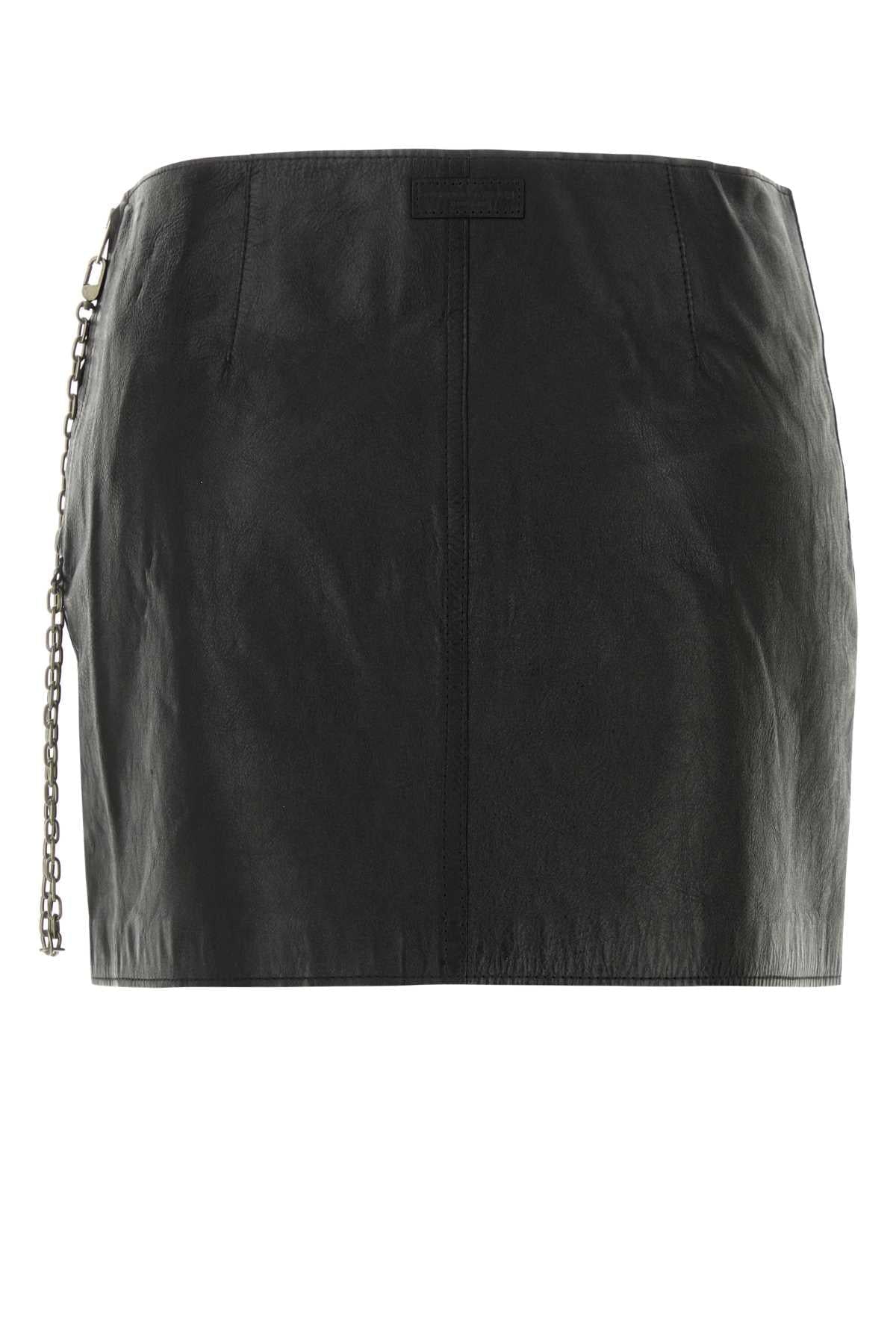 Alexander Wang Women Black Leather Mini Skirt ALEXANDER WANG