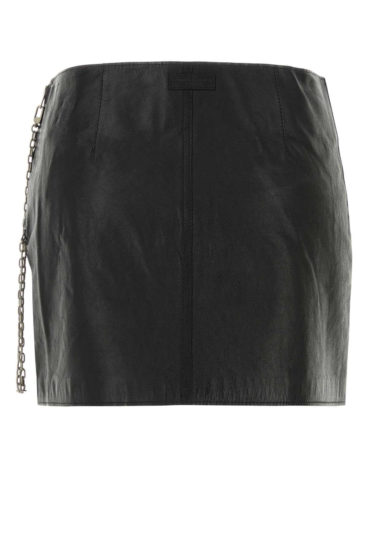 Alexander Wang Women Black Leather Mini Skirt ALEXANDER WANG