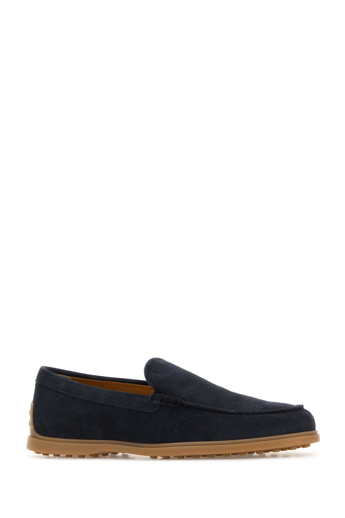 Tod's Men Navy Blue Suede Loafers TOD'S