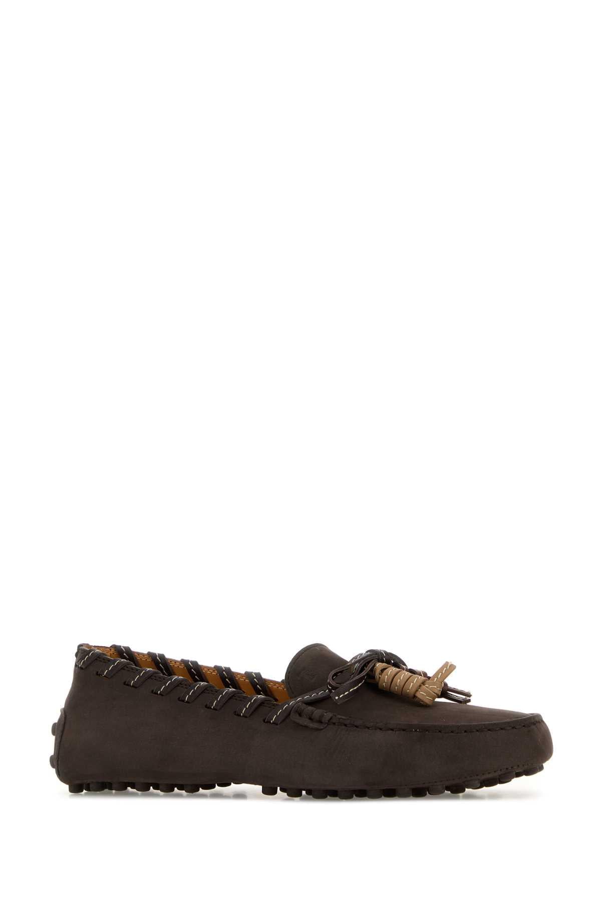 Tod's Women Dark Brown Suede Loafers TOD'S