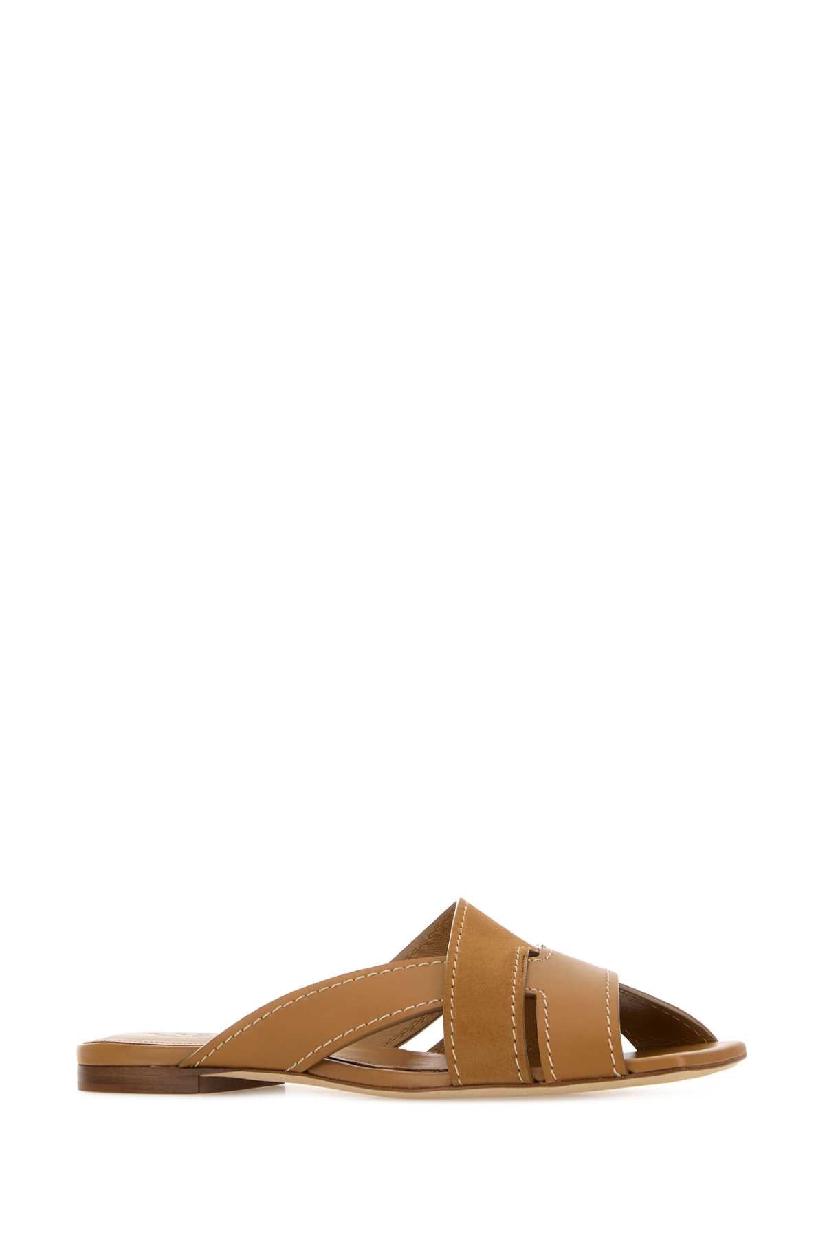 Tod's Women Biscuit Suede And Leather Slippers TOD'S