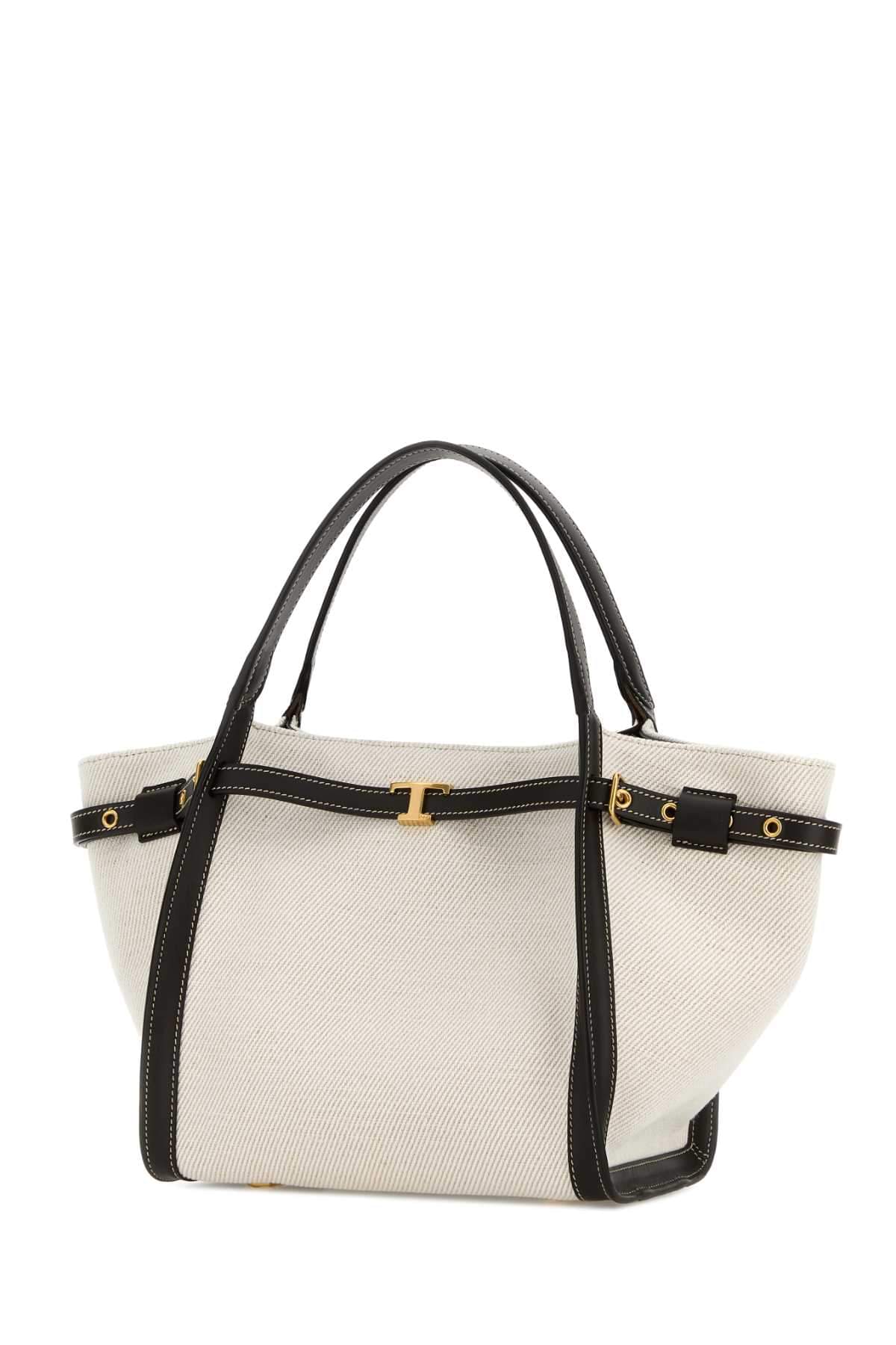 Tod's Women White Canvas Small Shopping Bag TOD'S