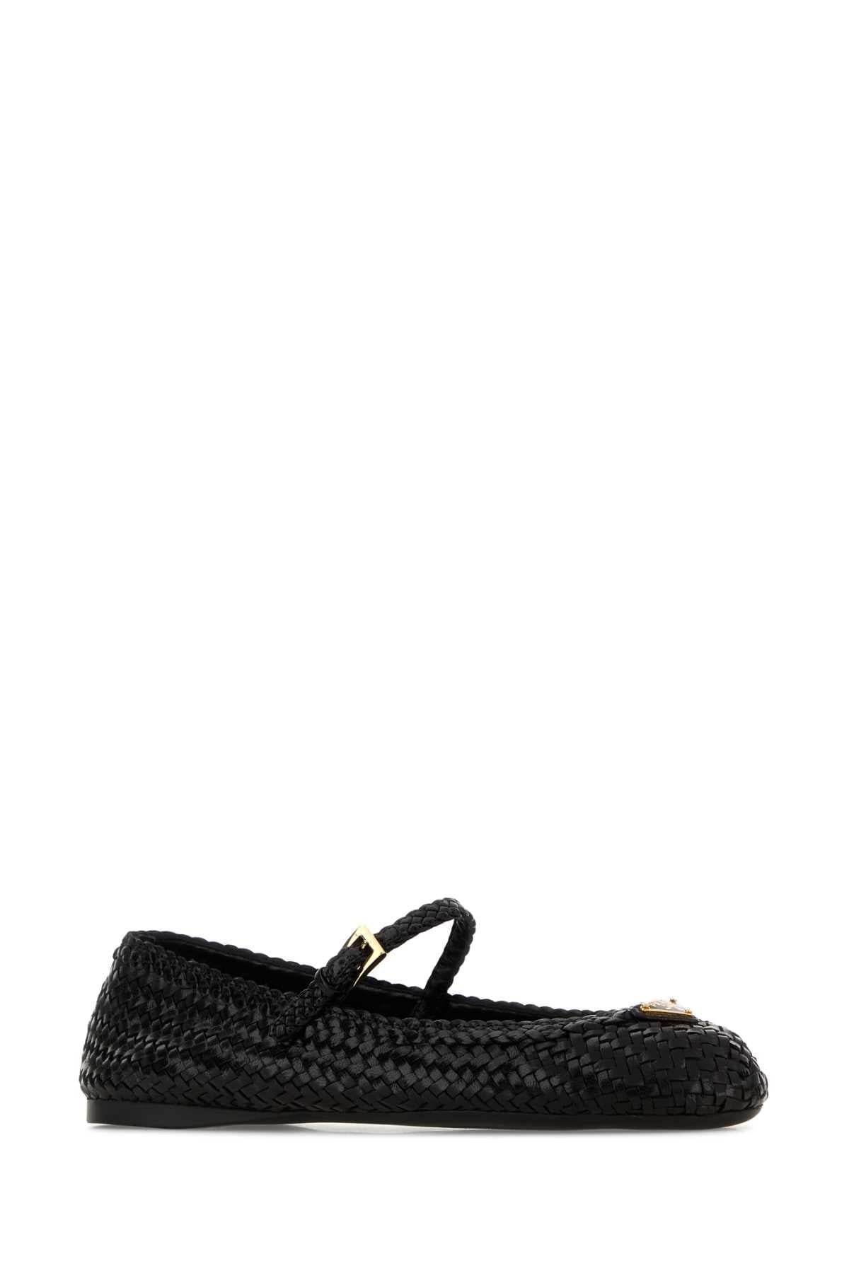 Prada Women Black Leather Ballerinas PRADA