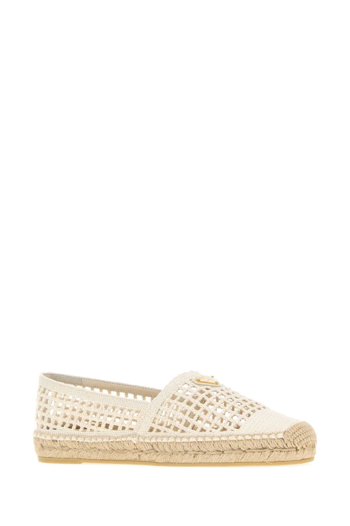 Prada Women Ivory Crochet Espadrilles PRADA