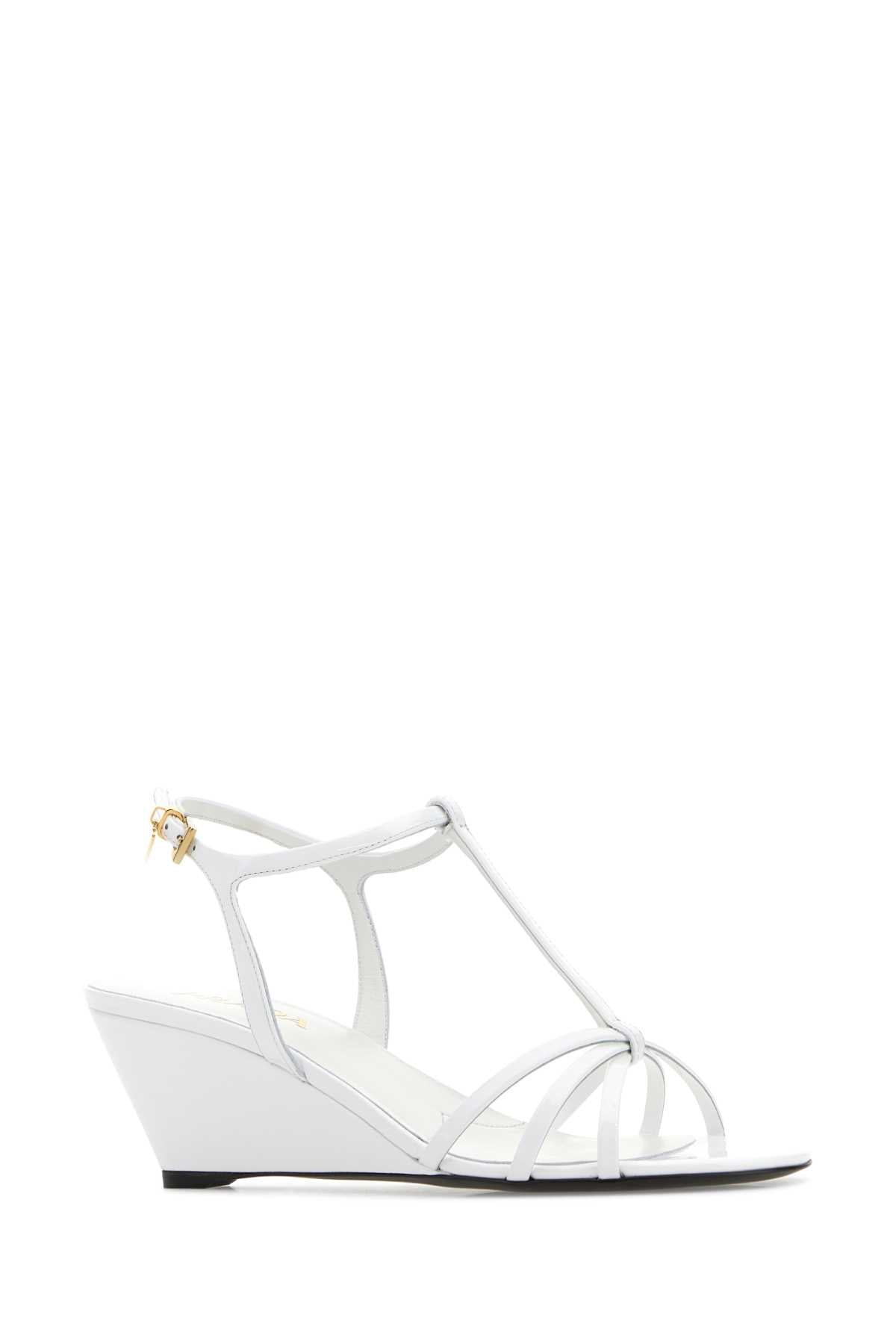 Prada Women White Leather Sandals PRADA
