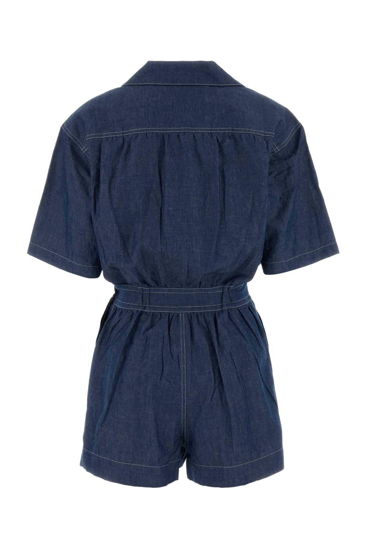 Prada Women Blue Chambray Jumpsuit PRADA