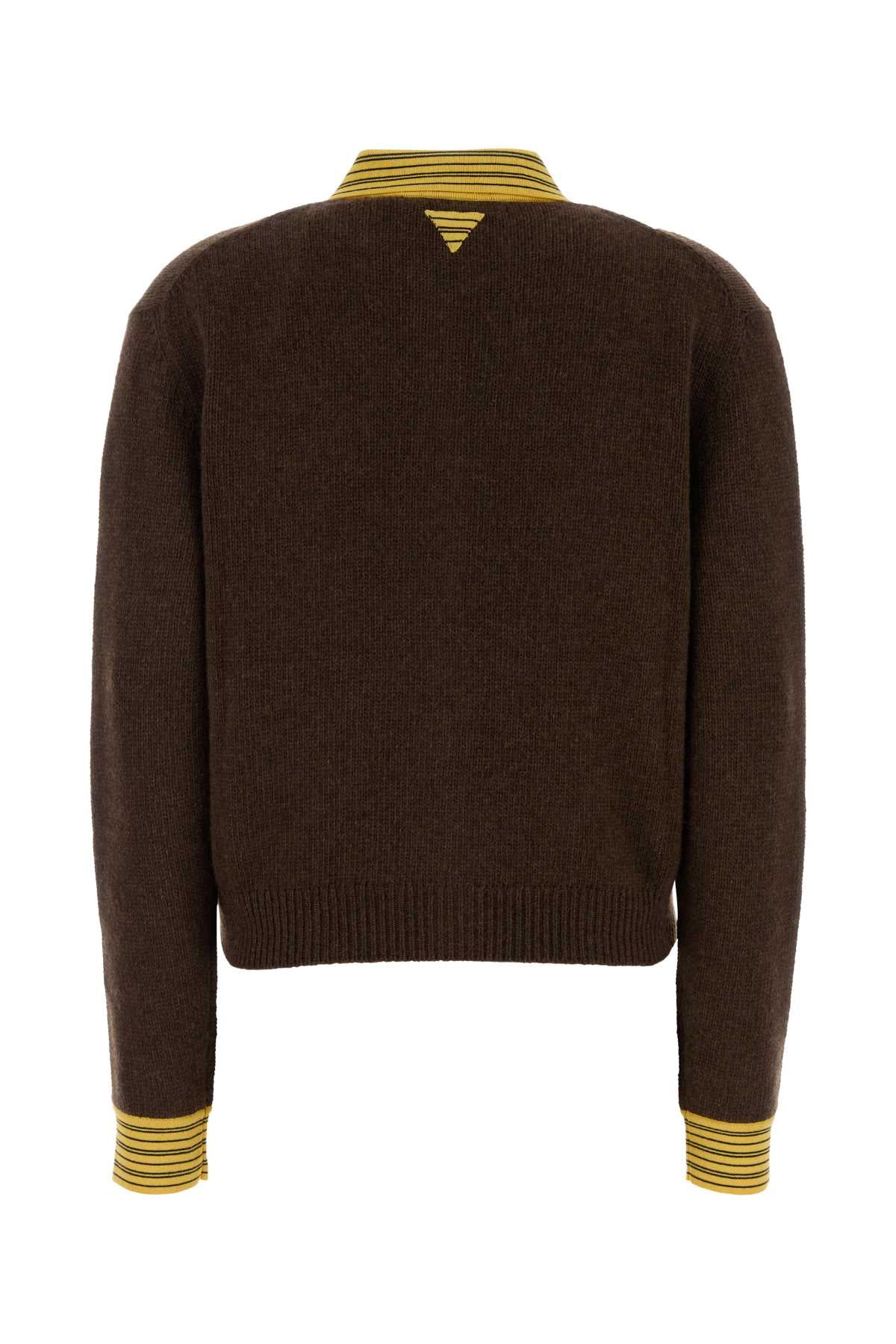 Prada Women Brown Cashmere Blend Cardigan PRADA