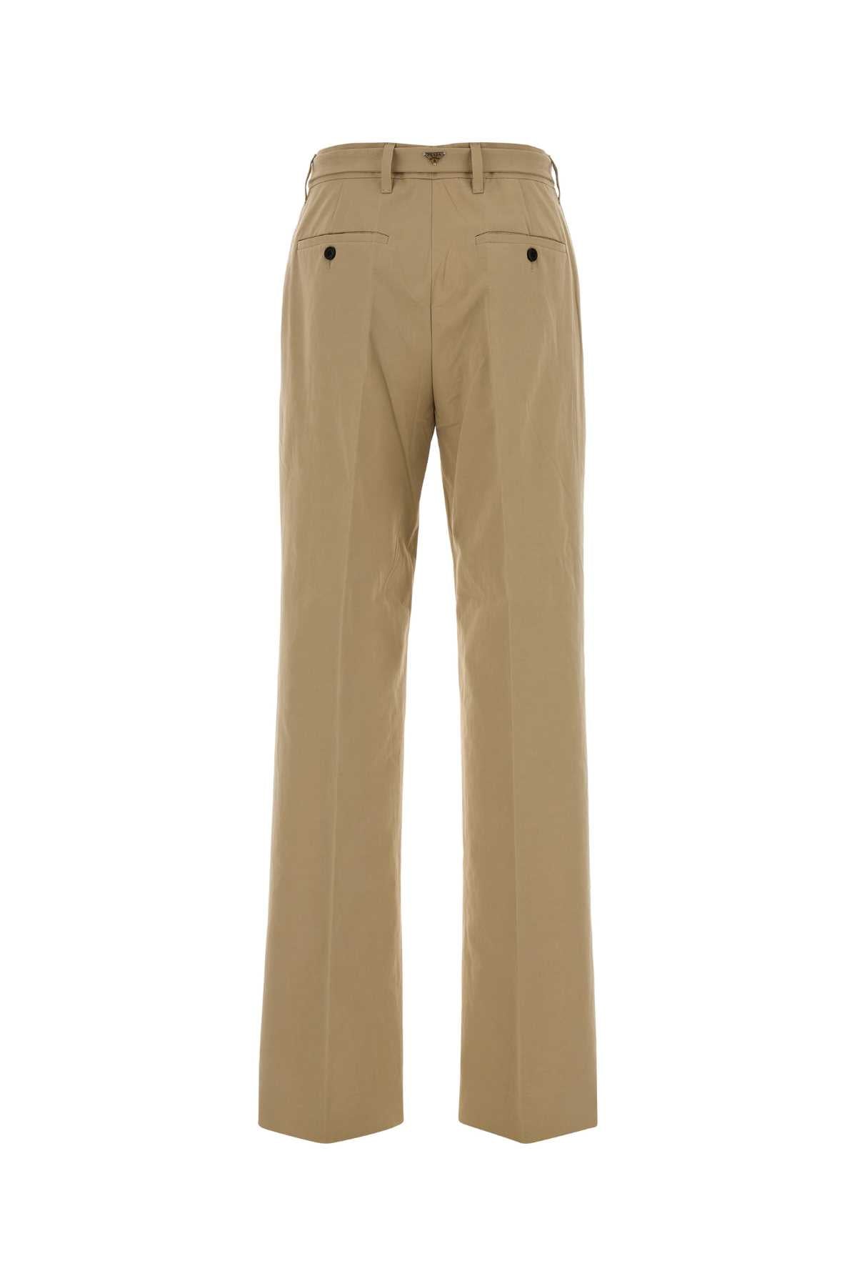 Prada Women Beige Cotton Pant PRADA