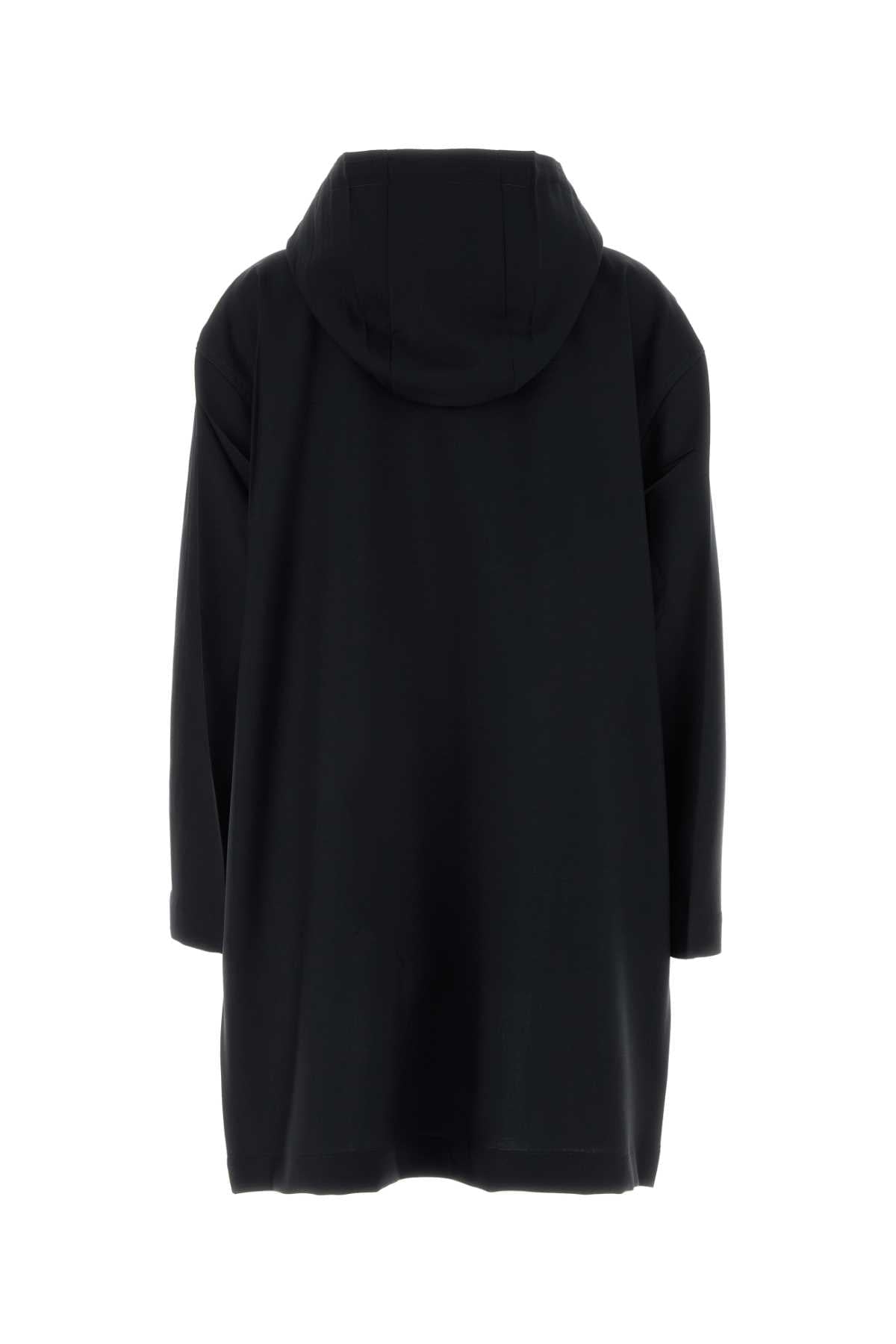Prada Women Navy Blue Mohair Blend Overcoat PRADA