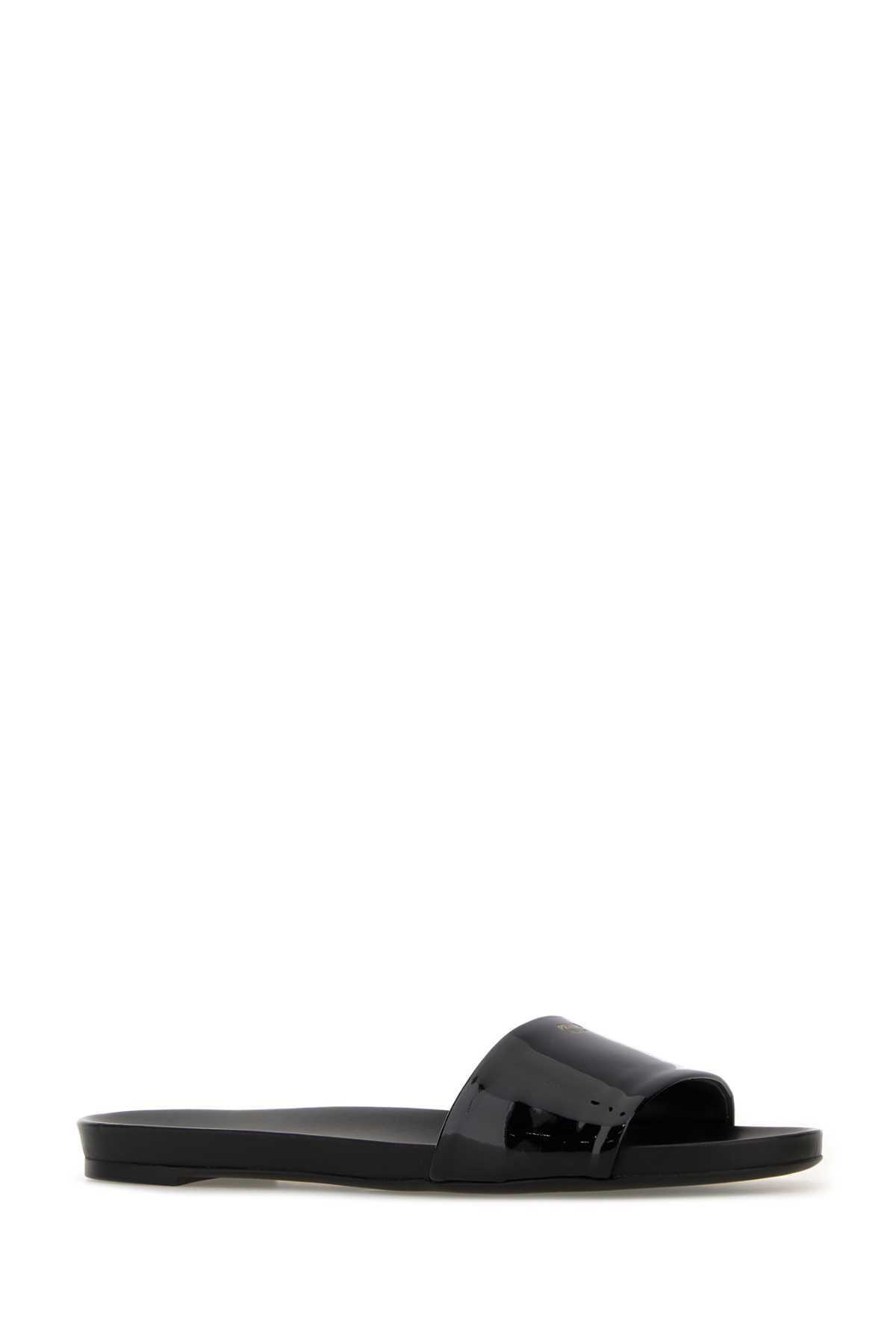 Prada Women Black Leather Slippers PRADA