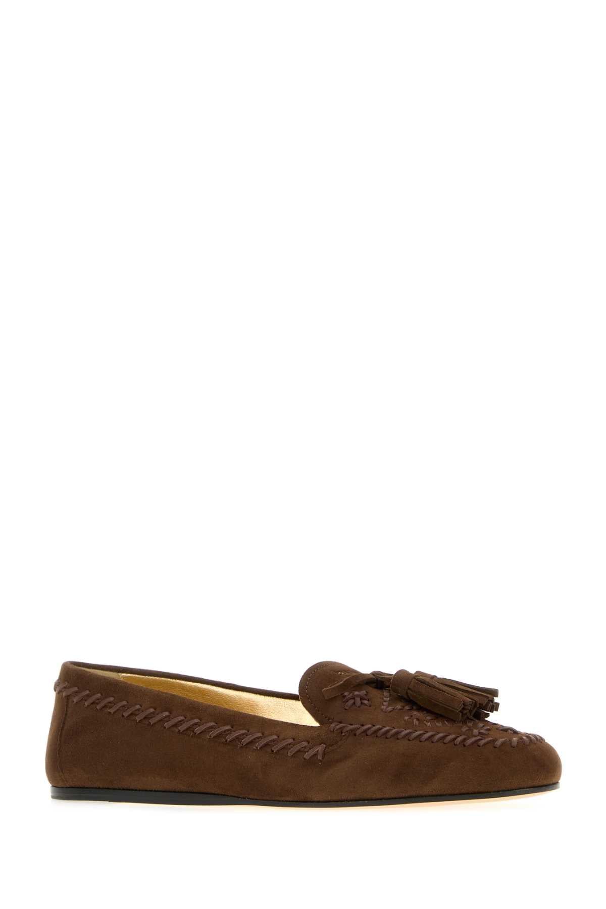 Prada Women Brown Suede Loafers PRADA