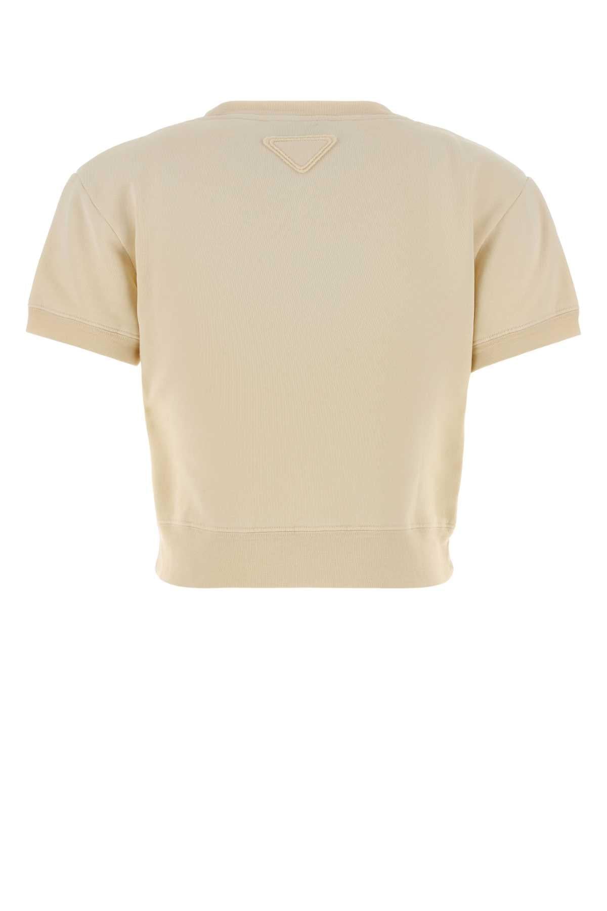 Prada Women Pastel Yellow Cotton T-Shirt PRADA
