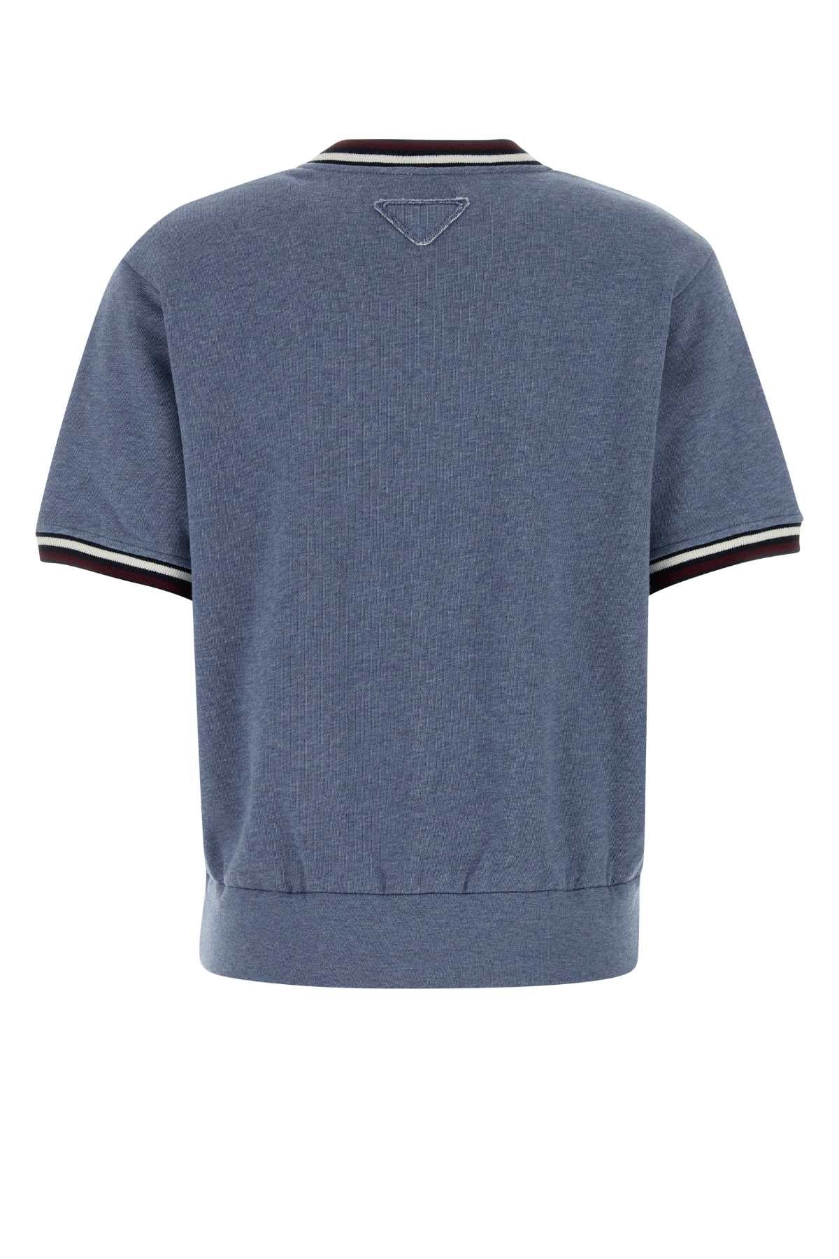 Prada Women Cerulean Blue Cotton T-Shirt PRADA
