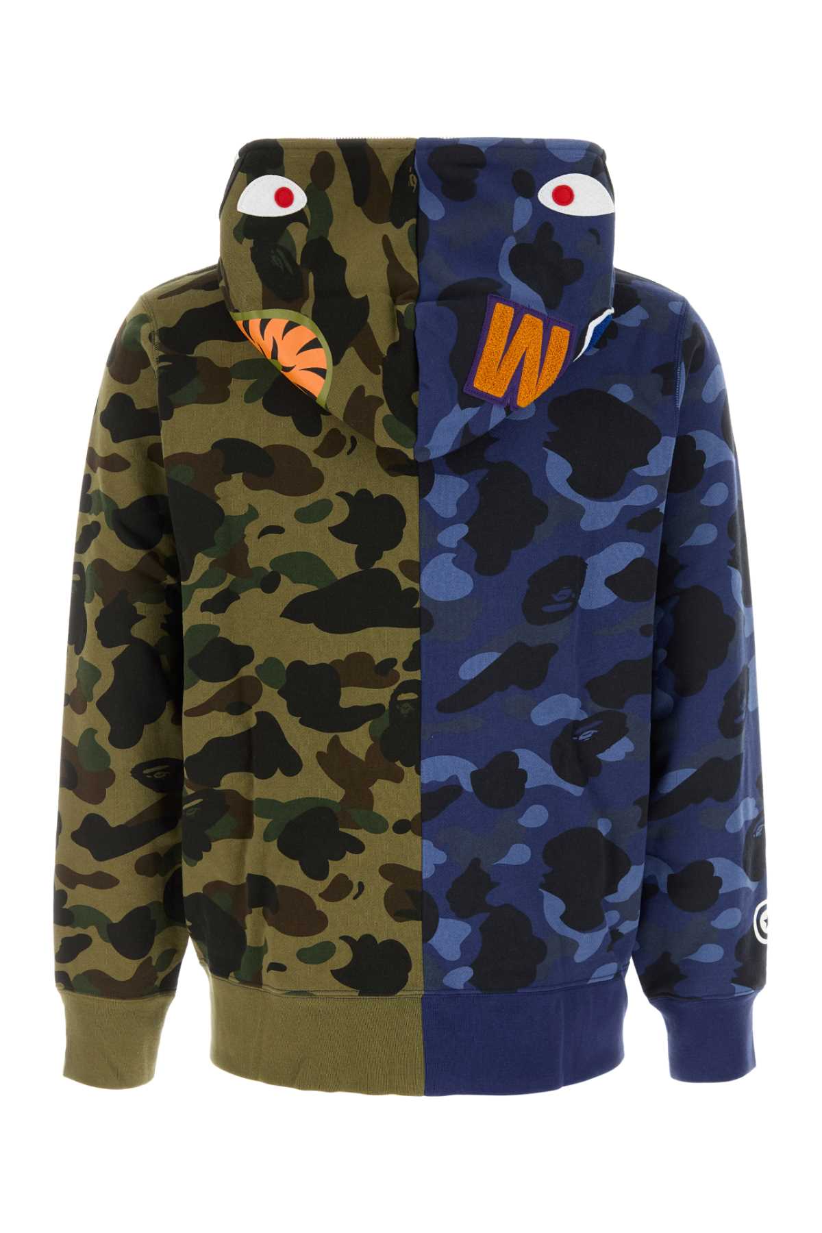 Bape Men Printed Cotton Split Camo Shark Sweatshirt BAPE