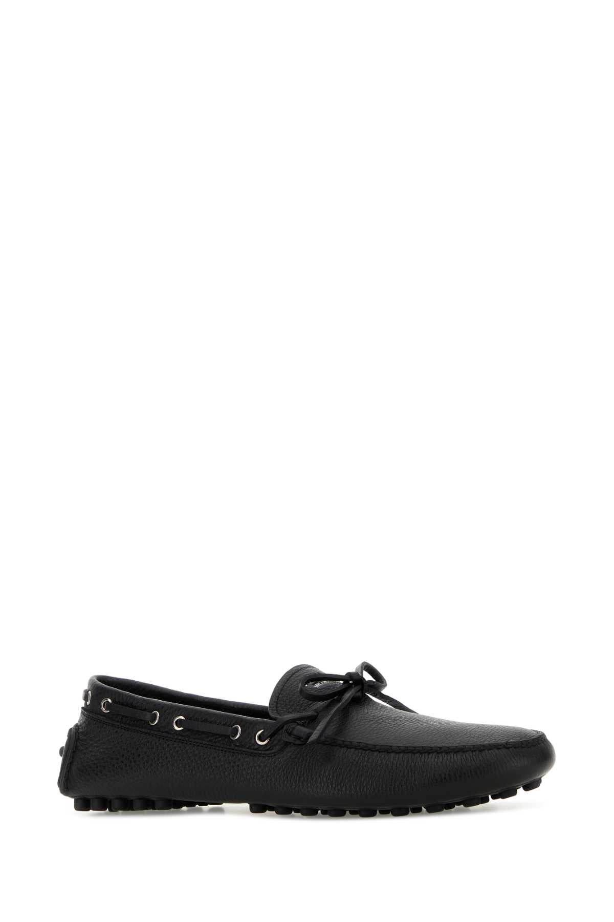 Prada Men Black Leather Loafers PRADA