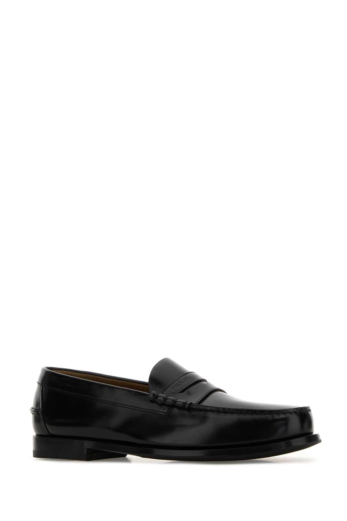 Prada Men Black Leather Loafers PRADA
