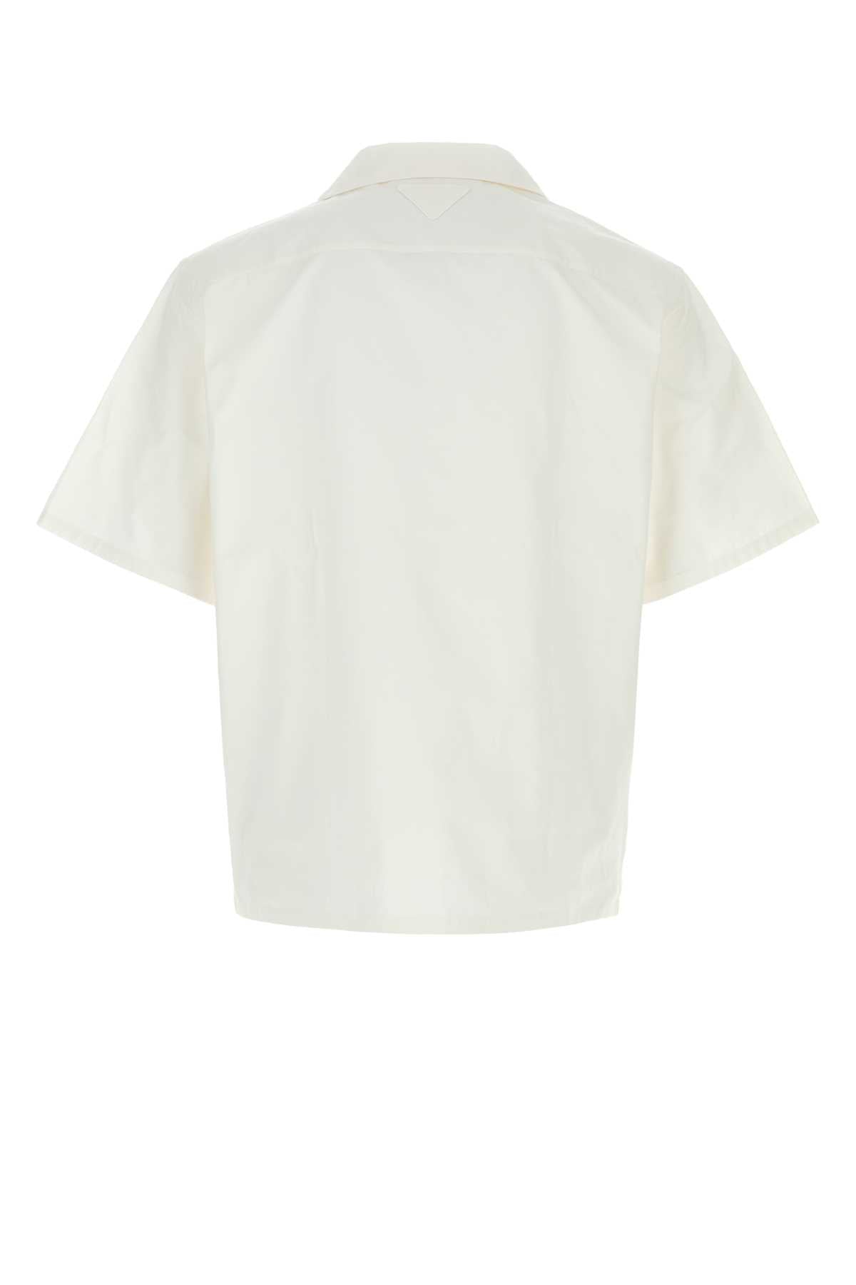 Prada Men White Poplin Shirt PRADA