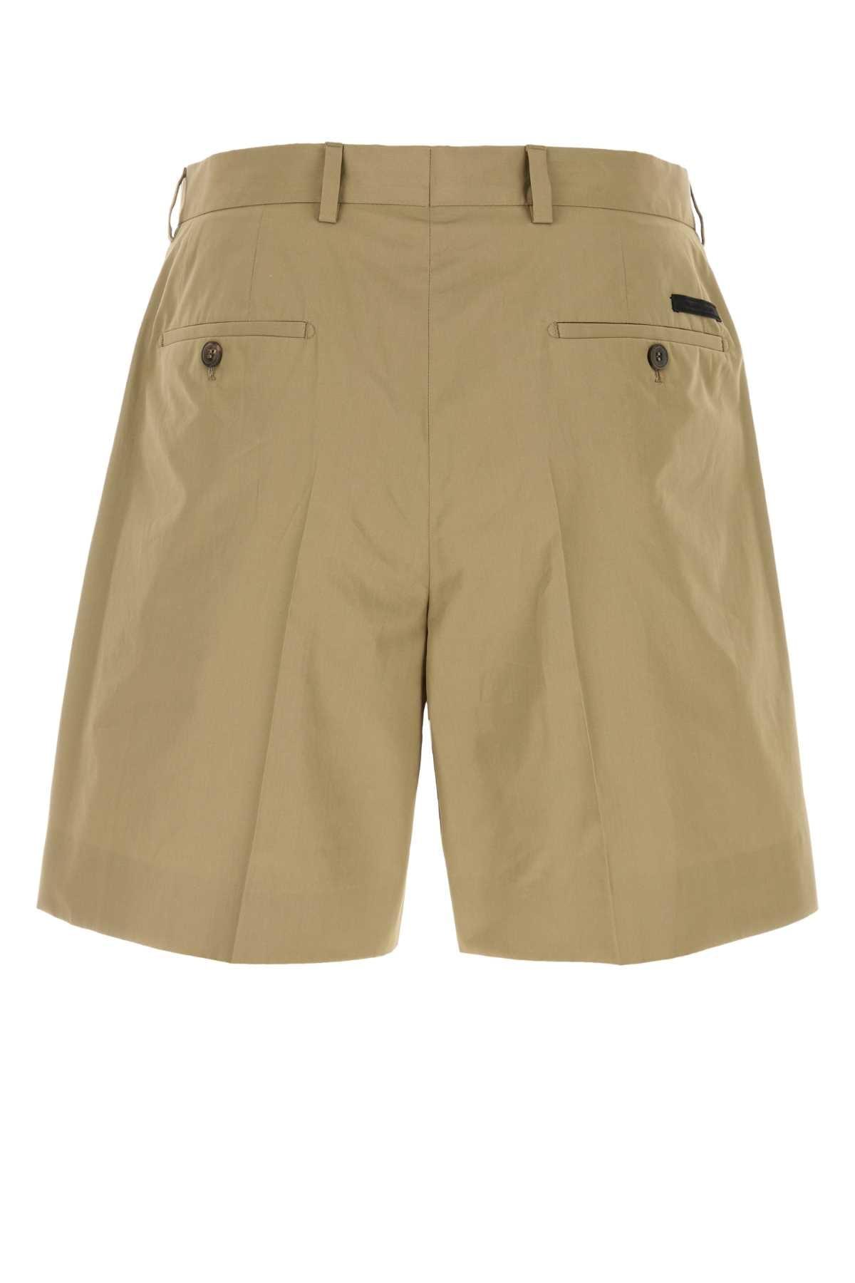 Prada Men Khaki Poplin Bermuda Shorts PRADA