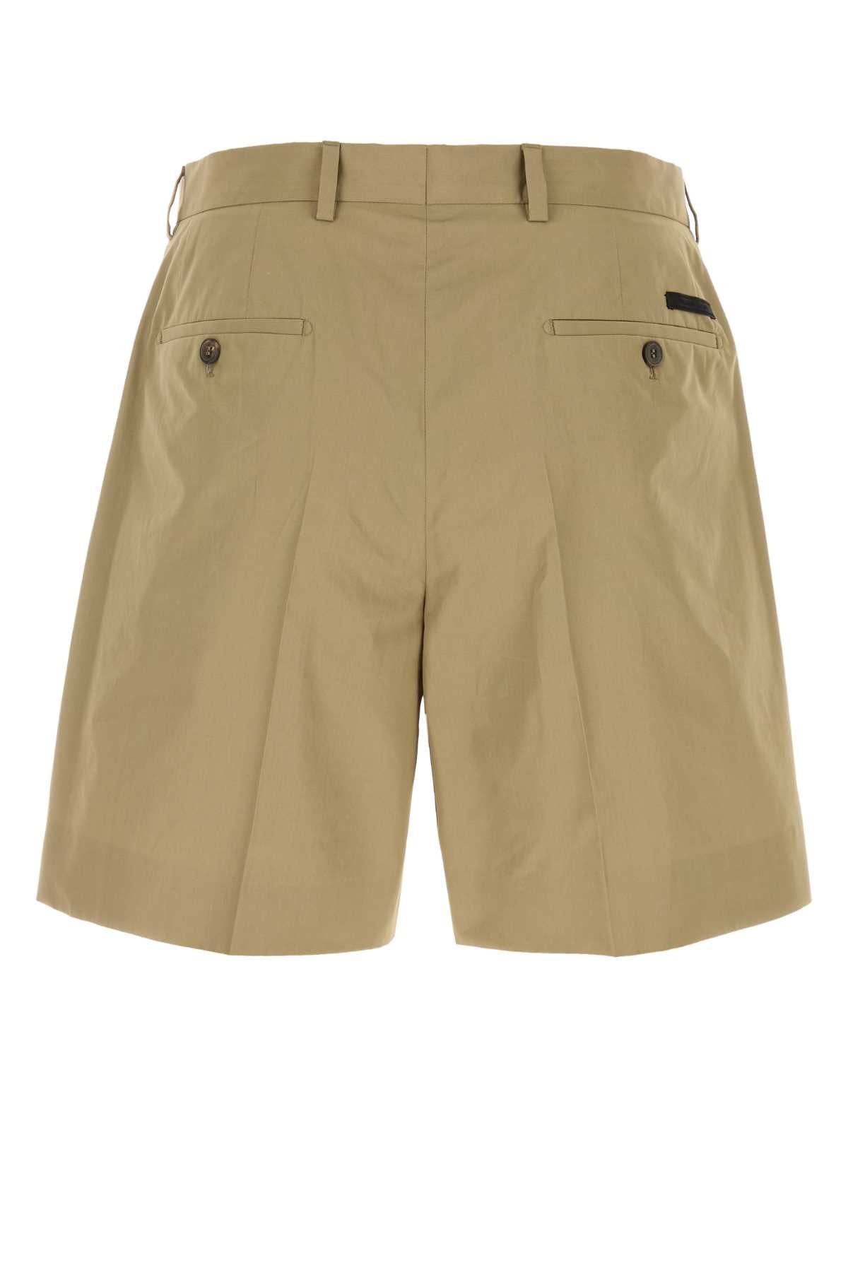 Prada Men Khaki Poplin Bermuda Shorts PRADA