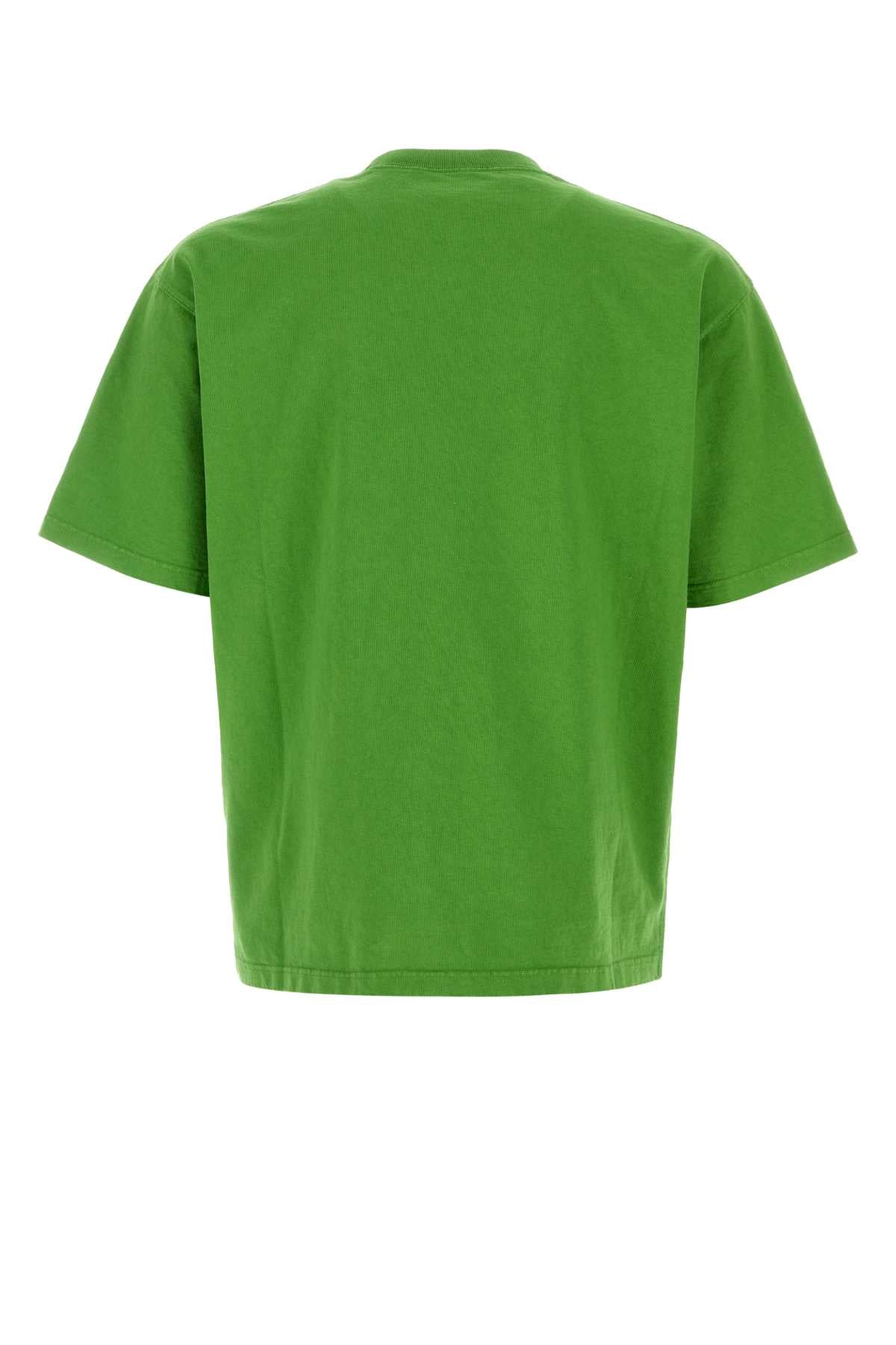 Prada Men Grass Green Cotton T-Shirt
