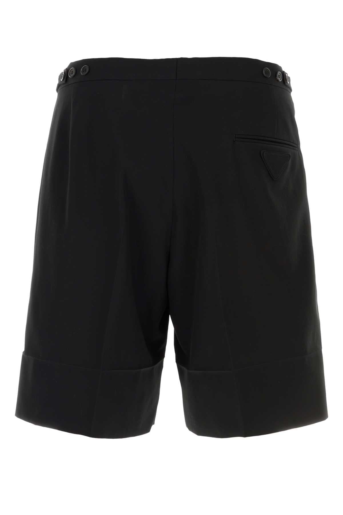 Prada Men Black Cotton Bermuda Shorts PRADA