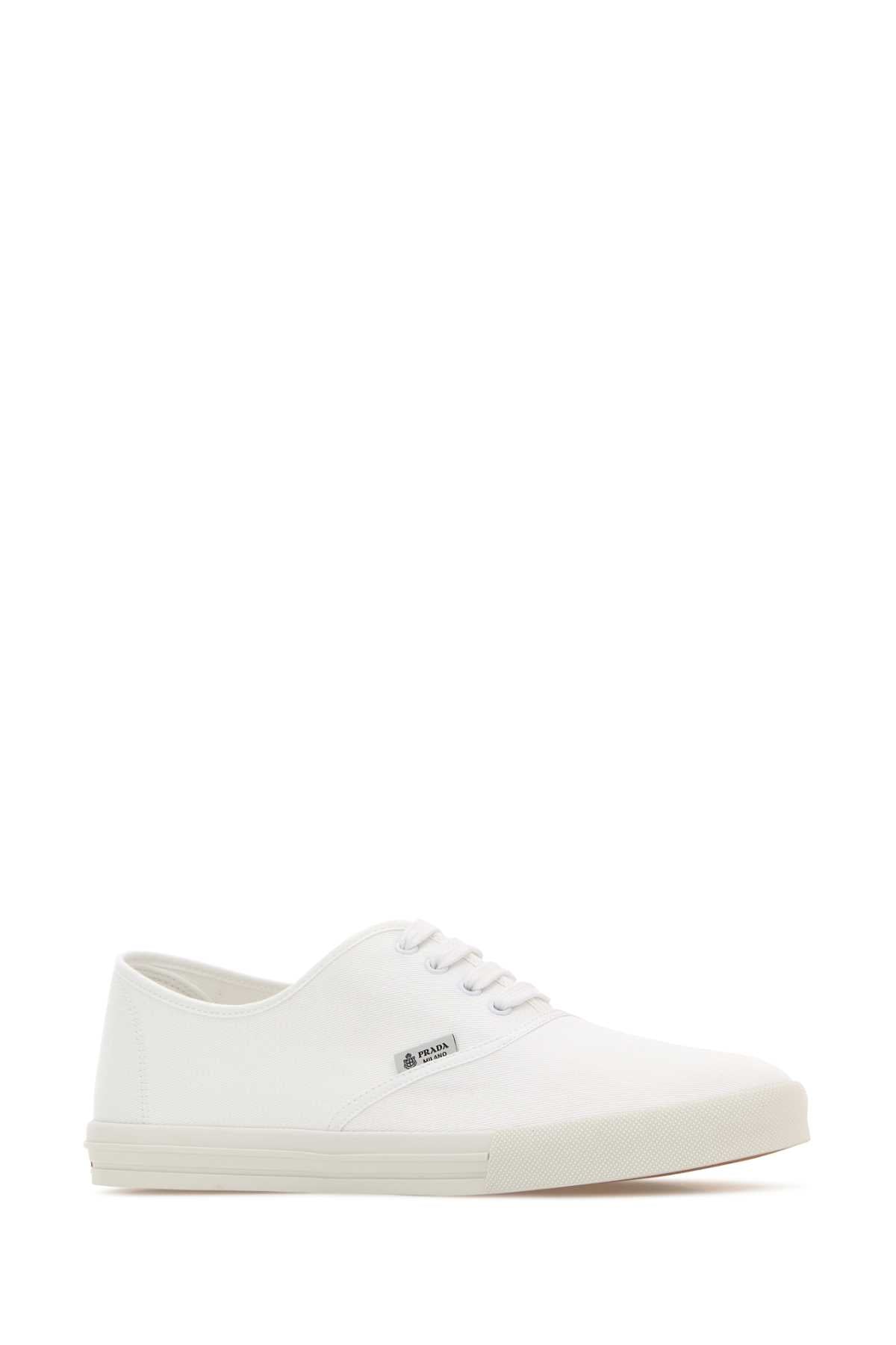 Prada Men White Canvas Sneakers PRADA