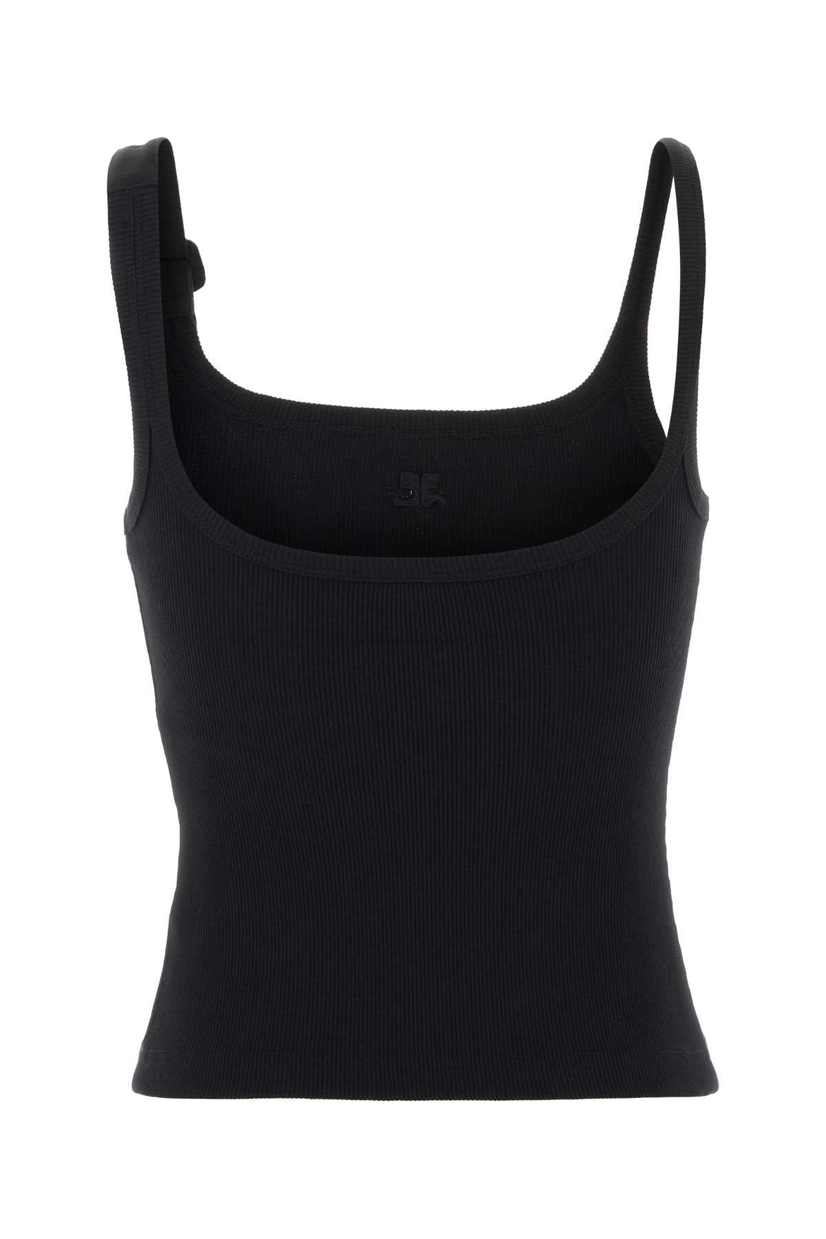 Courreges Women Black Stretch Cotton Tank Top COURREGES