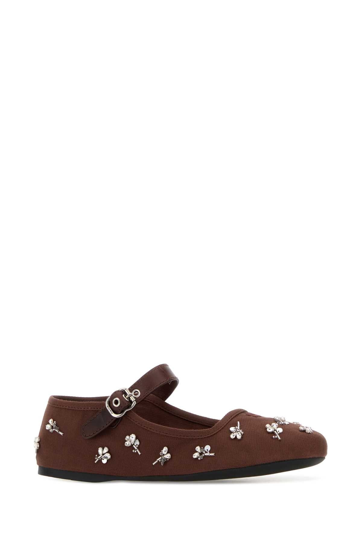 Miu Miu Women Chocolate Drill Ballerinas MIU MIU