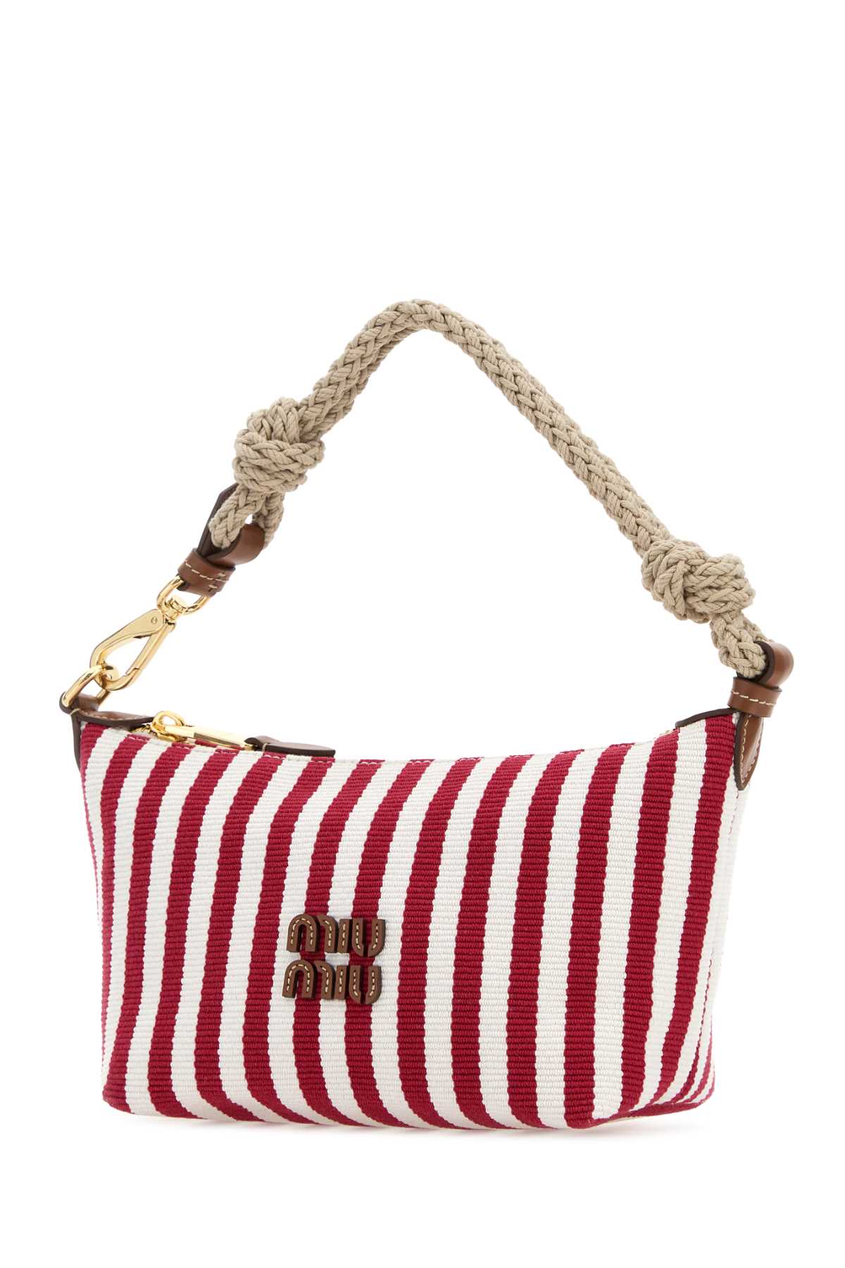 Miu Miu Women Embroidered Canvas Shoulder Bag MIU MIU