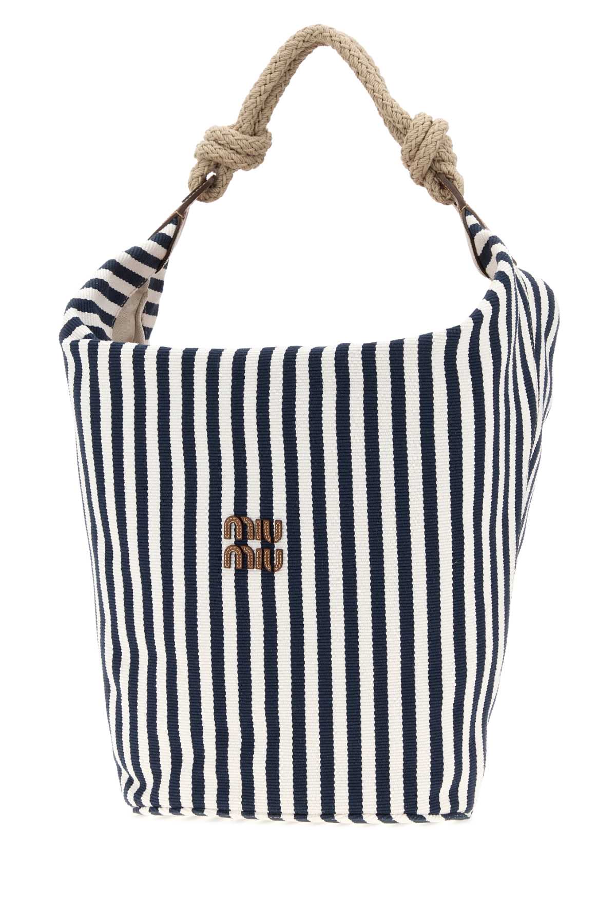 Miu Miu Women Embroidered Canvas Bucket Bag MIU MIU