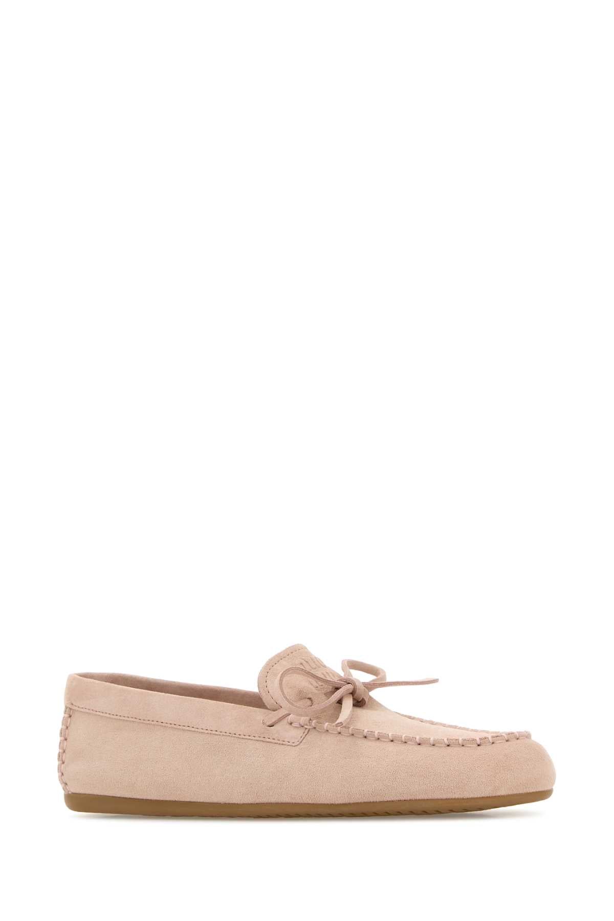 Miu Miu Women Pink Suede Loafers MIU MIU