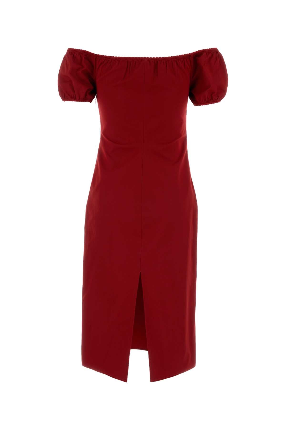 Miu Miu Women Red Poplin Dress MIU MIU
