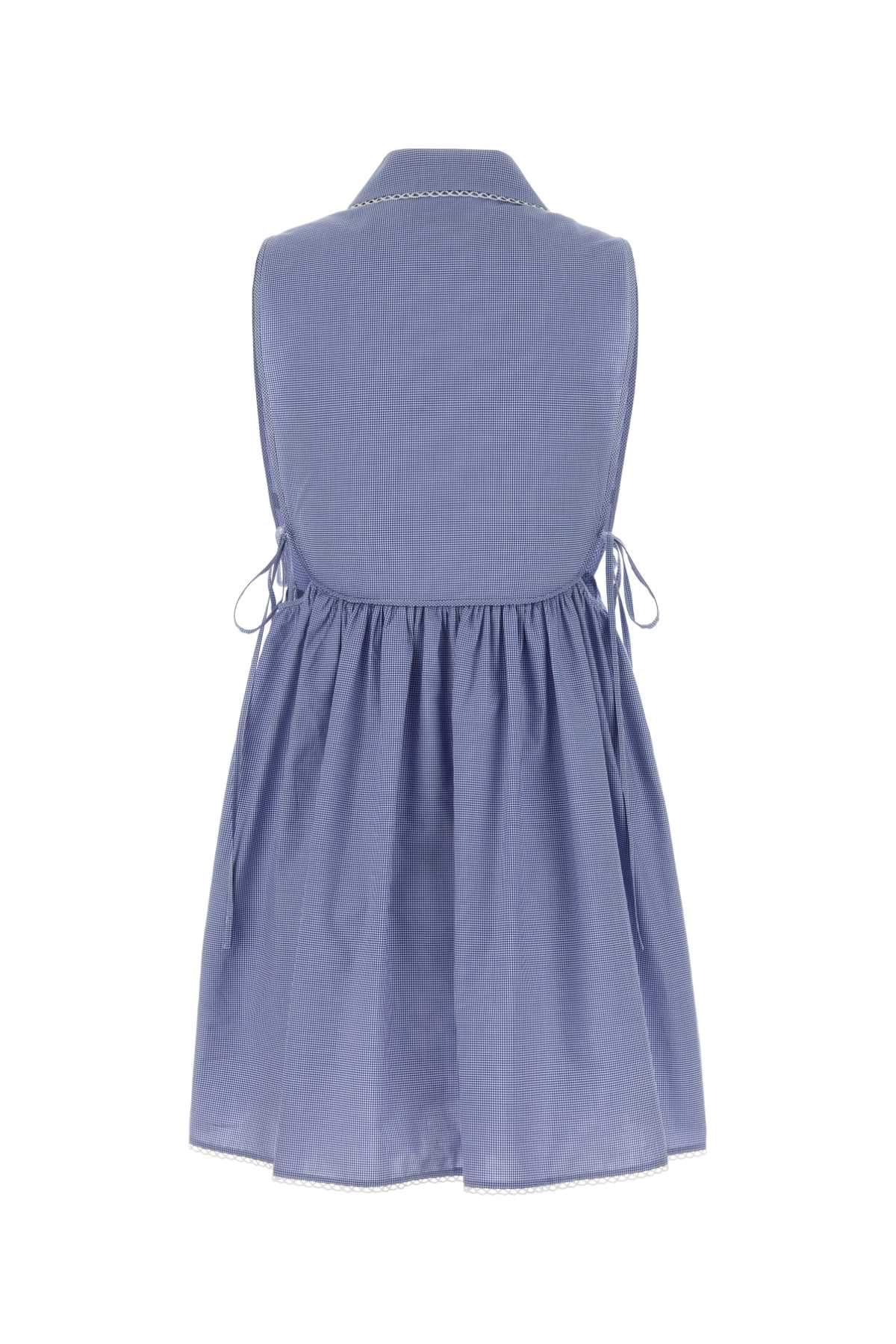 Miu Miu Women Embroidered Cotton Mini Dress MIU MIU