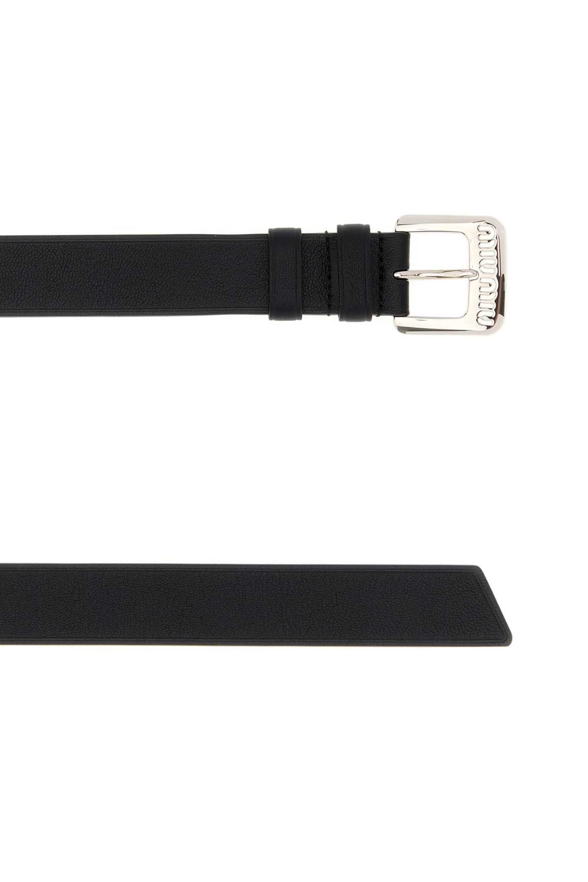 Miu Miu Women Black Leather Belt MIU MIU