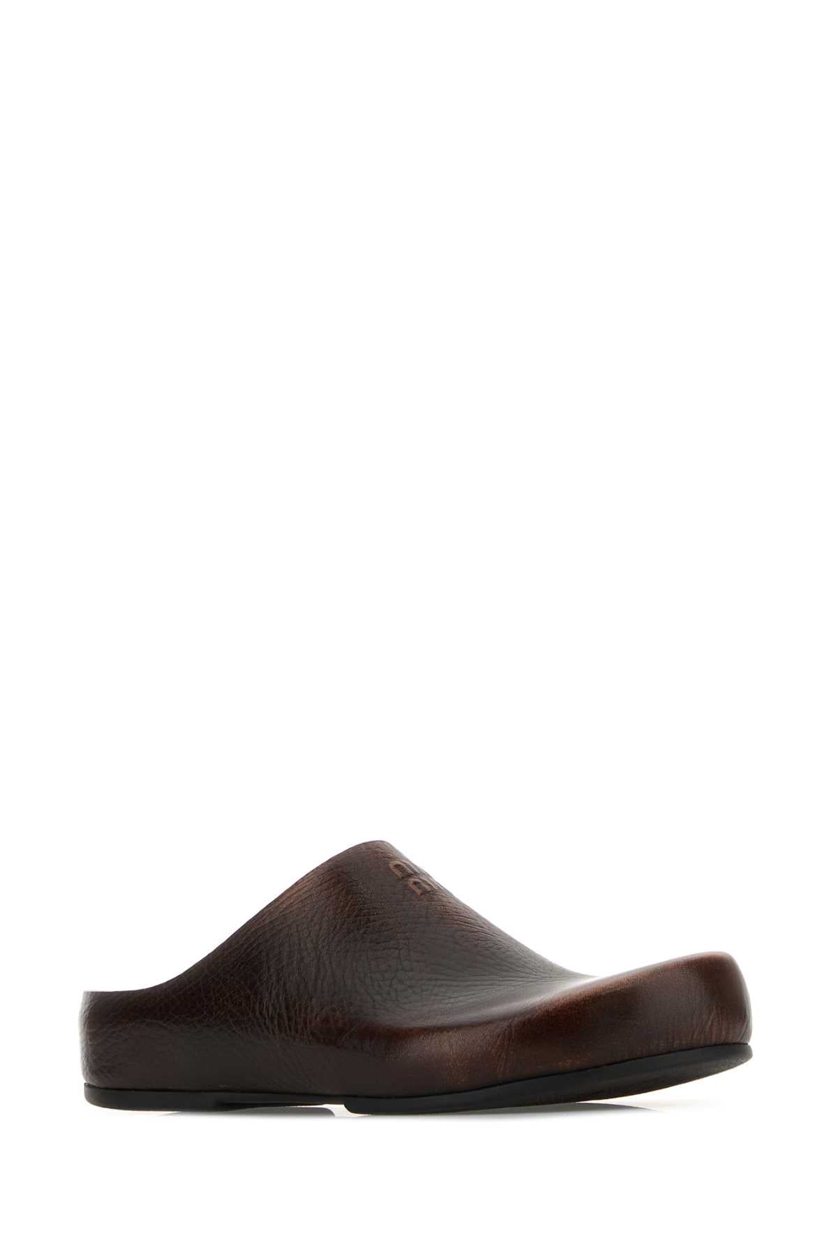 Miu Miu Women Dark Brown Leather Slippers MIU MIU